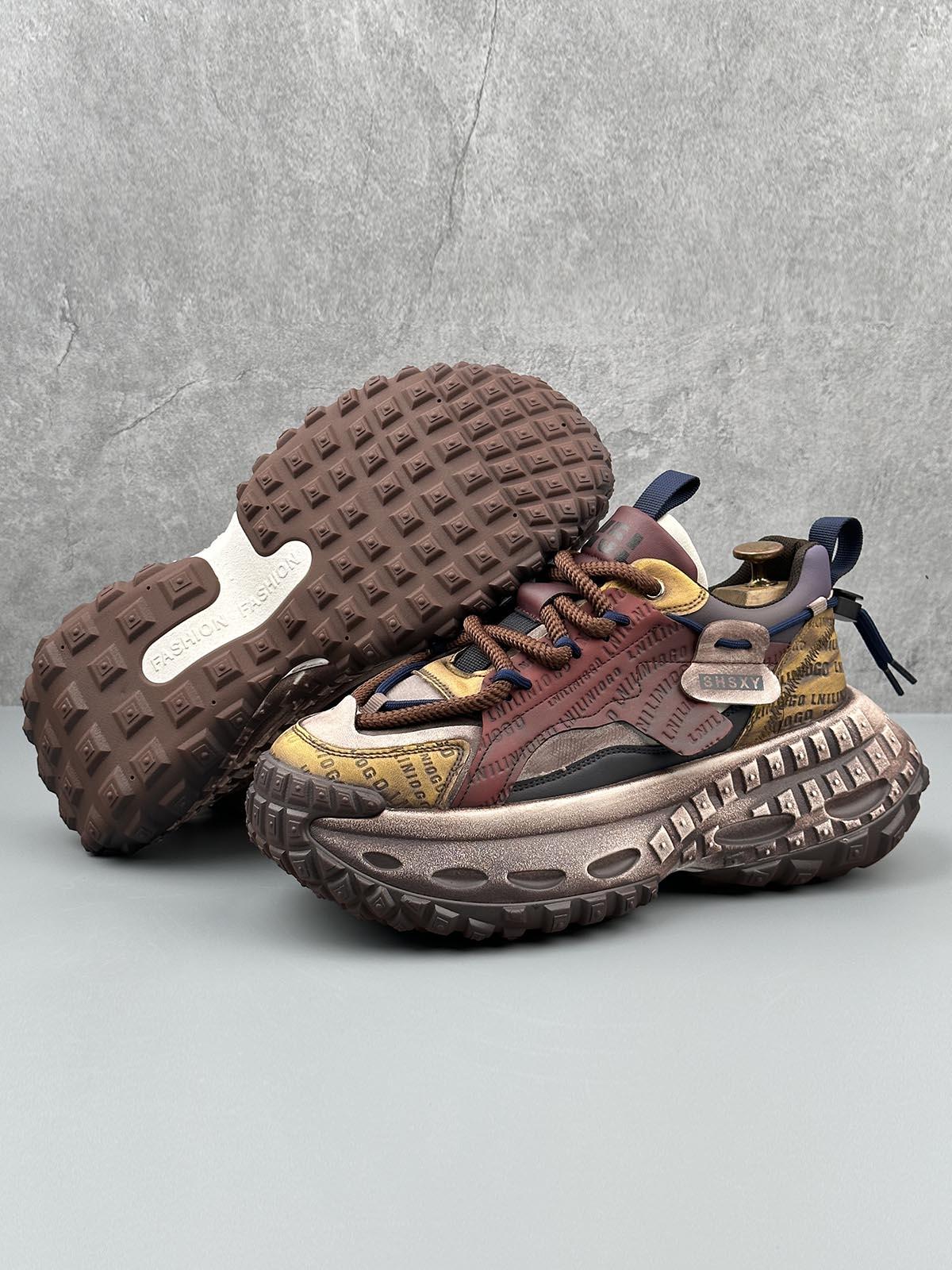 Concert Outfit Stitching Letter Tire Sole Platform Sneakers