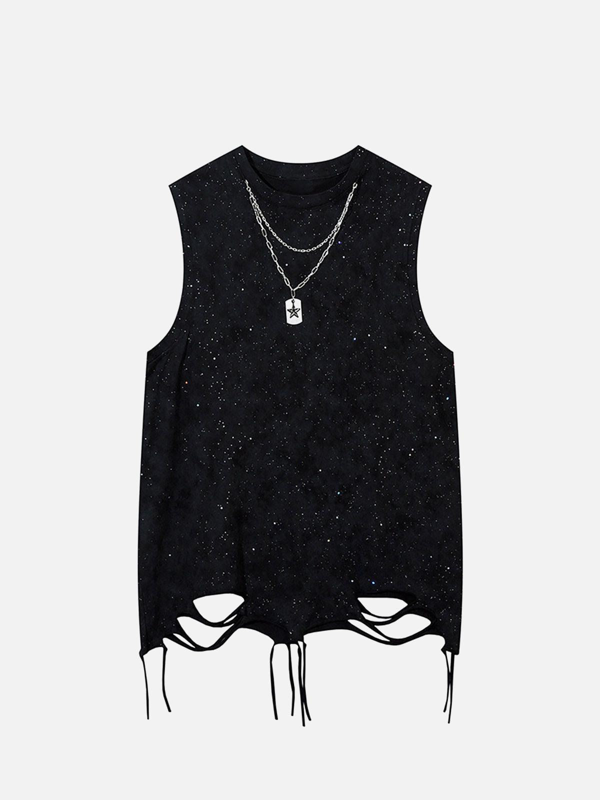 Concert Outfit Street Chain Waistcoat Ripped Vest