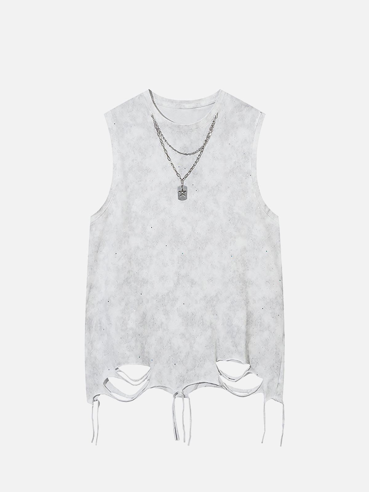 Concert Outfit Street Chain Waistcoat Ripped Vest