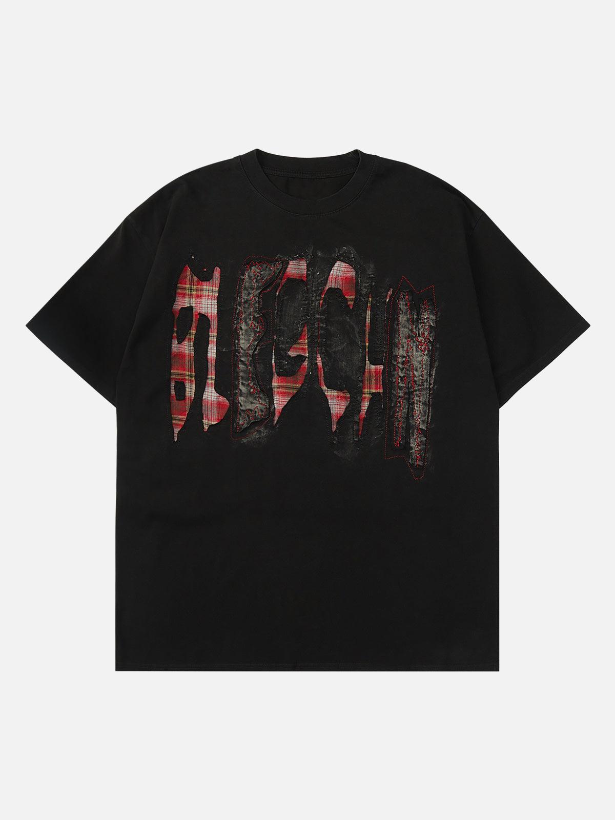 Concert Outfit Street Contrast Color Embroidered T-Shirt