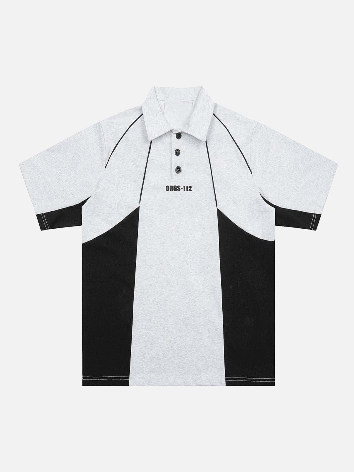 Concert Outfit Street Contrast Panel Polo Shirt