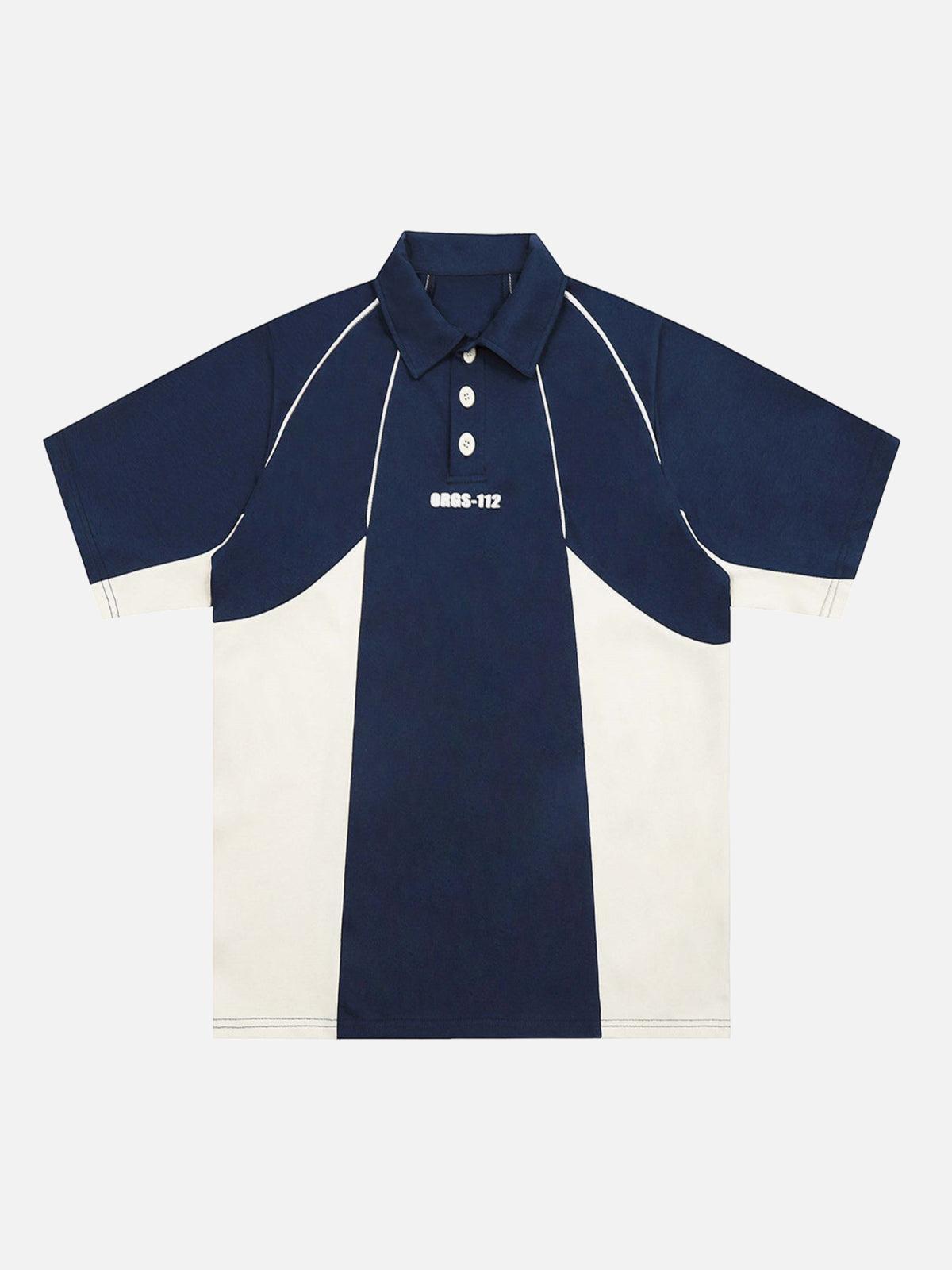 Concert Outfit Street Contrast Panel Polo Shirt