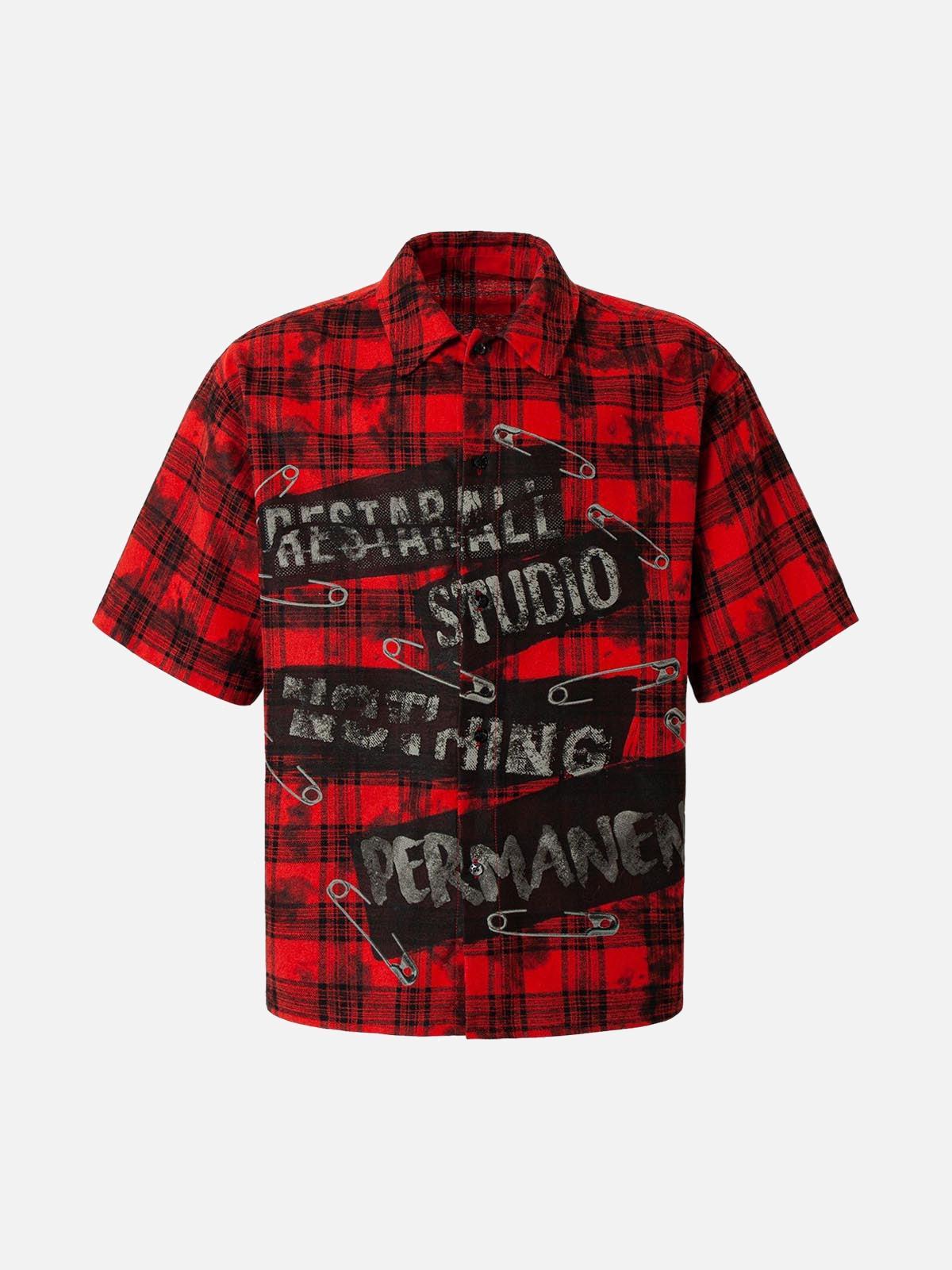 Concert Outfit Street Creative Pin Print Plaid Shirt