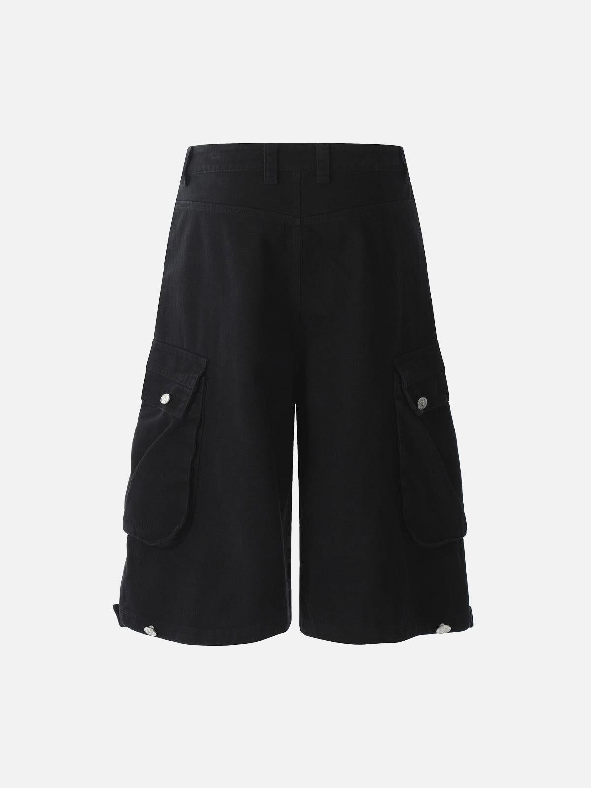 Concert Outfit Street Multi-Pocket Pleated Cargo Jorts