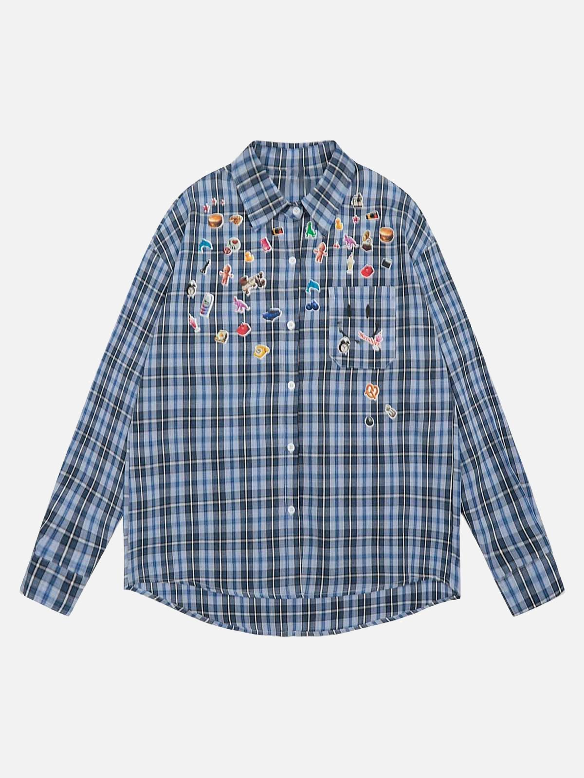 Concert Outfit Street Retro Cleanfit Plaid Shirt