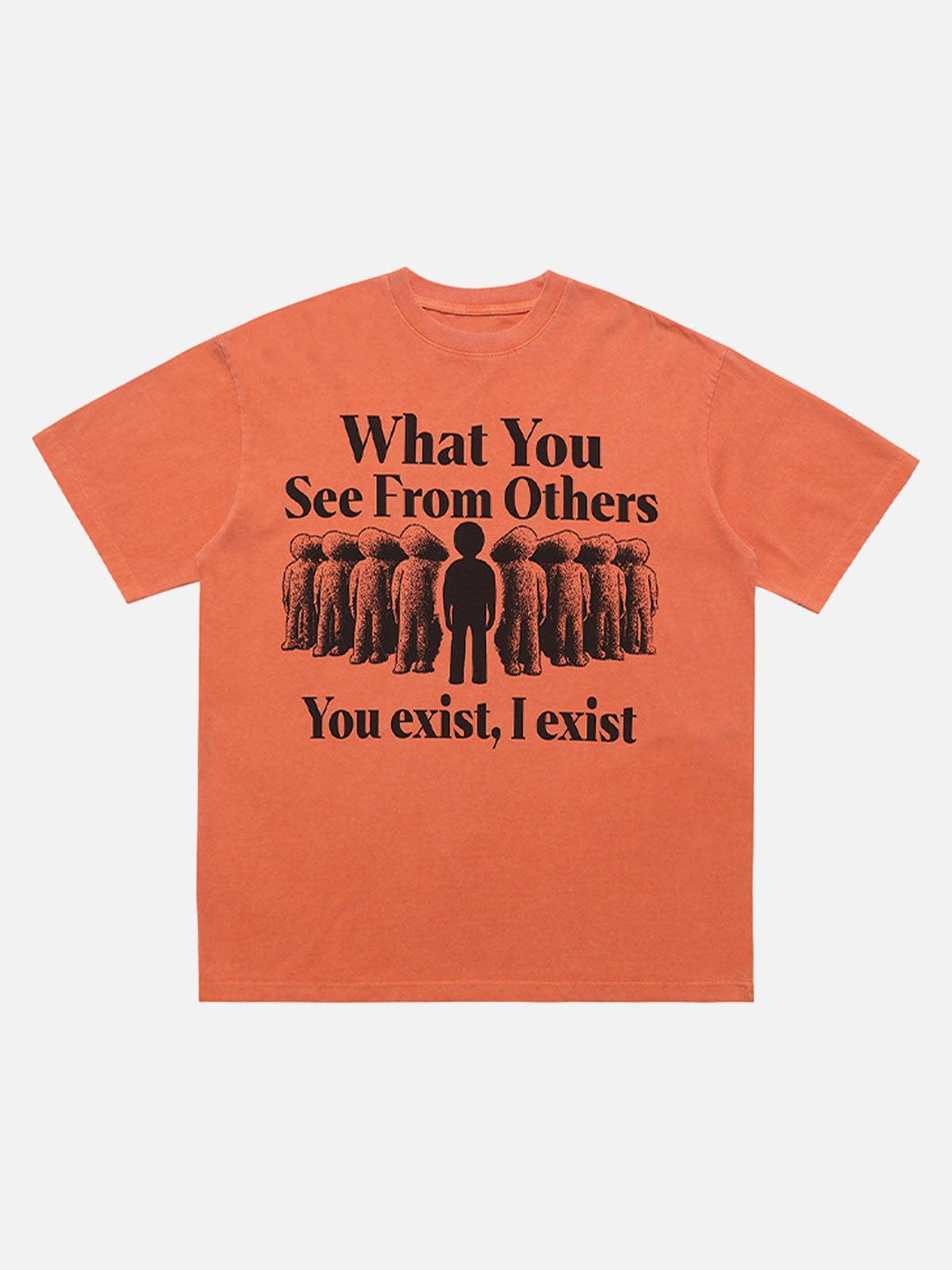 Concert Outfit Street Retro Portrait Letter Print T-Shirt