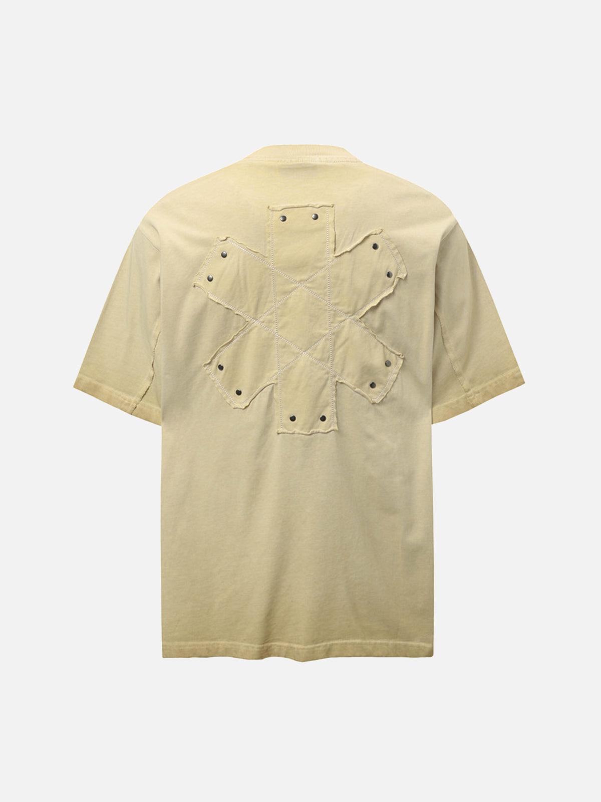 Concert Outfit Street Split Studded Patch T-Shirt