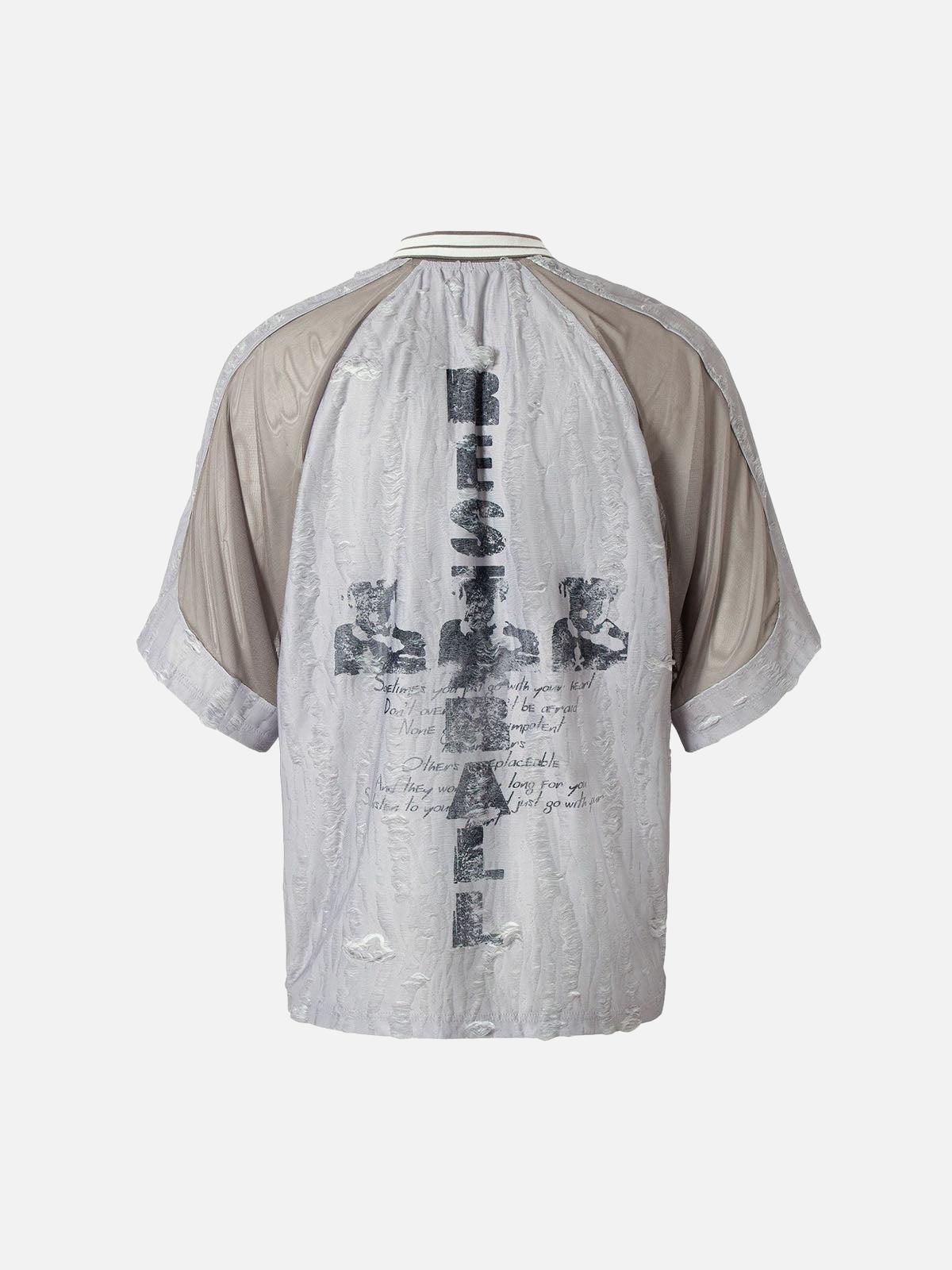 Concert Outfit Street Stitching Cross Print T-Shirt