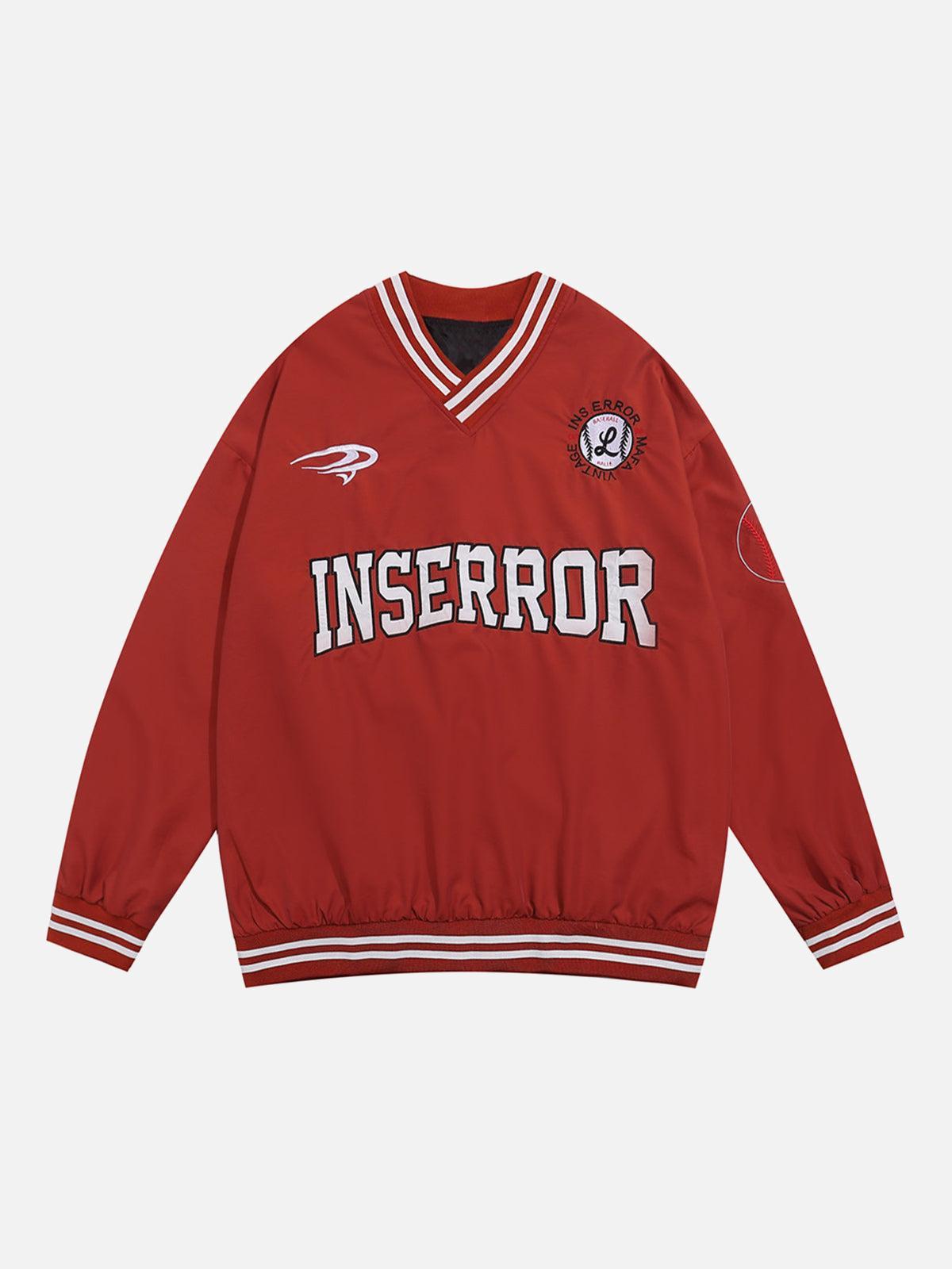 Concert Outfit Street V-Neck Baseball-Inspired Sweatshirt