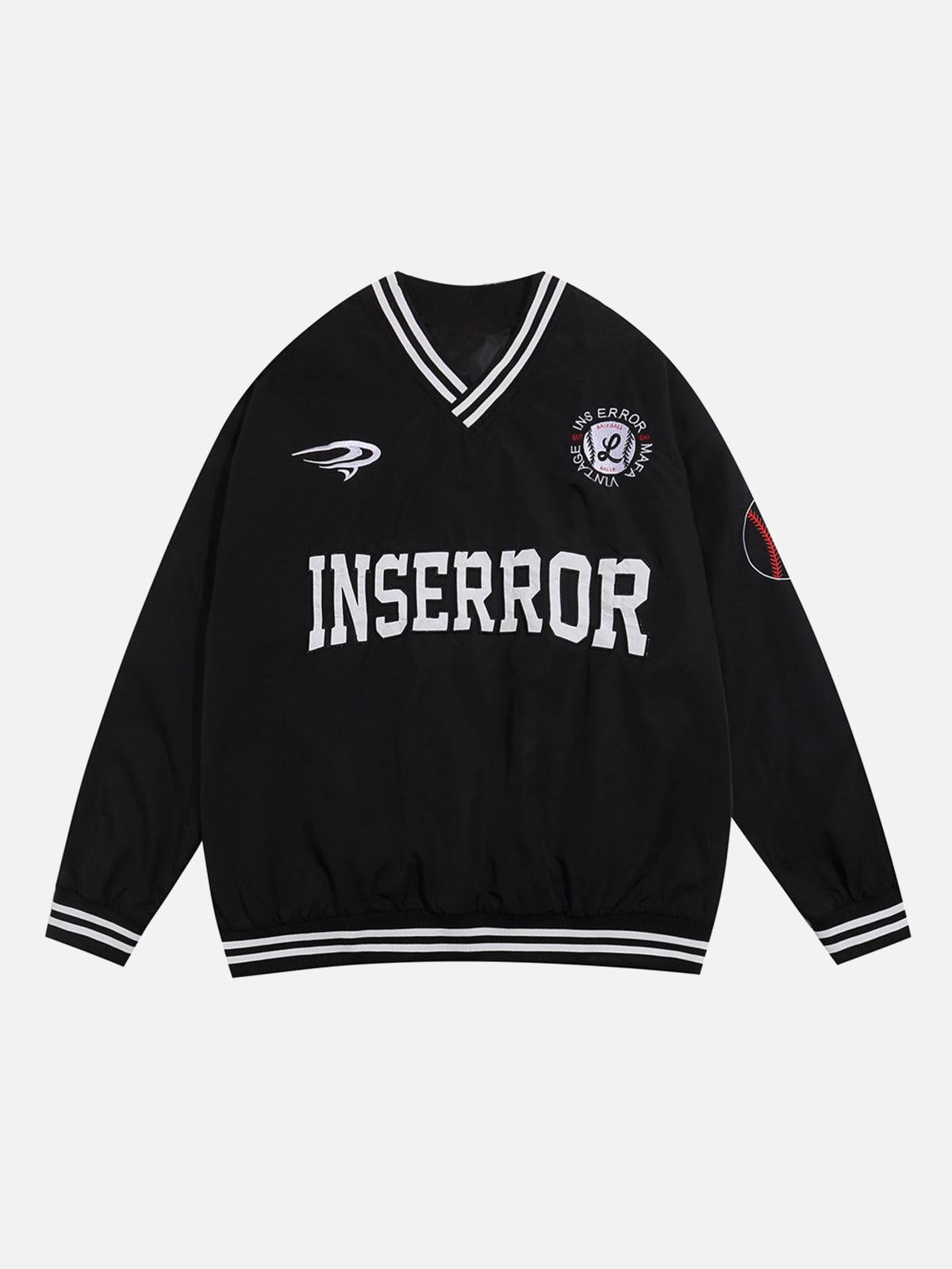 Concert Outfit Street V-Neck Baseball-Inspired Sweatshirt