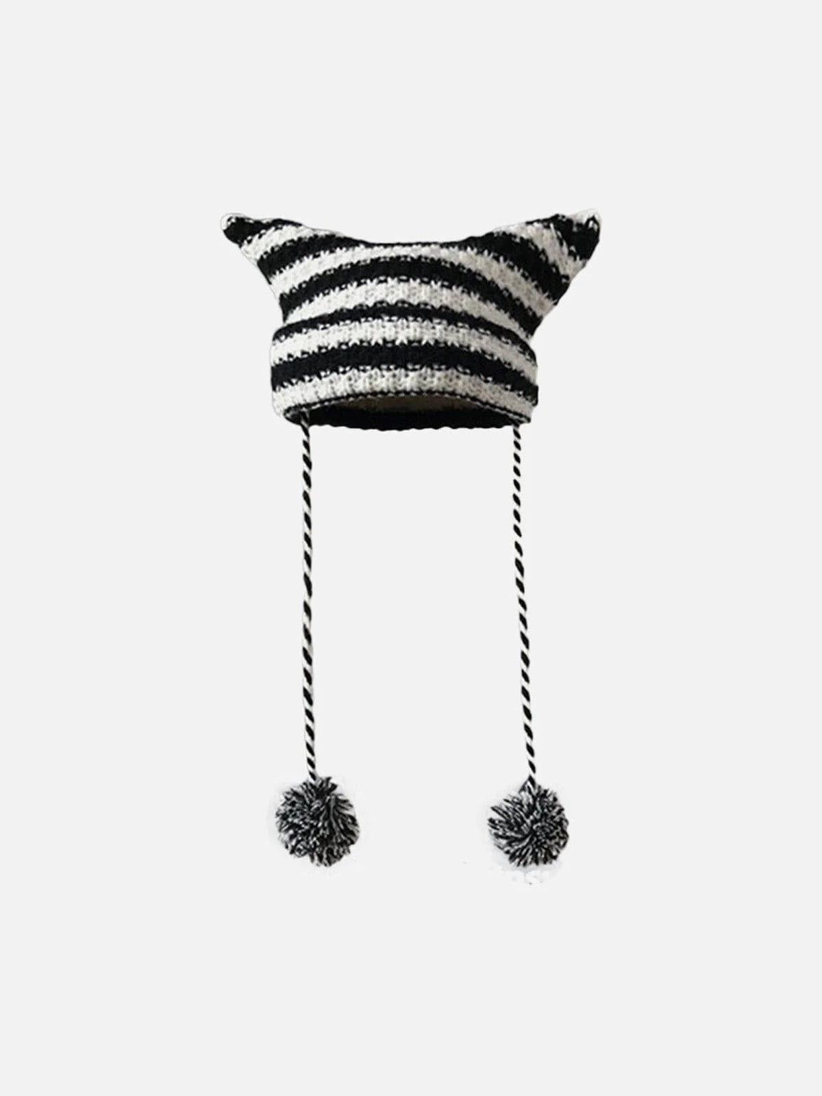 Concert Outfit Striped Little Devil Cat Ear Hat