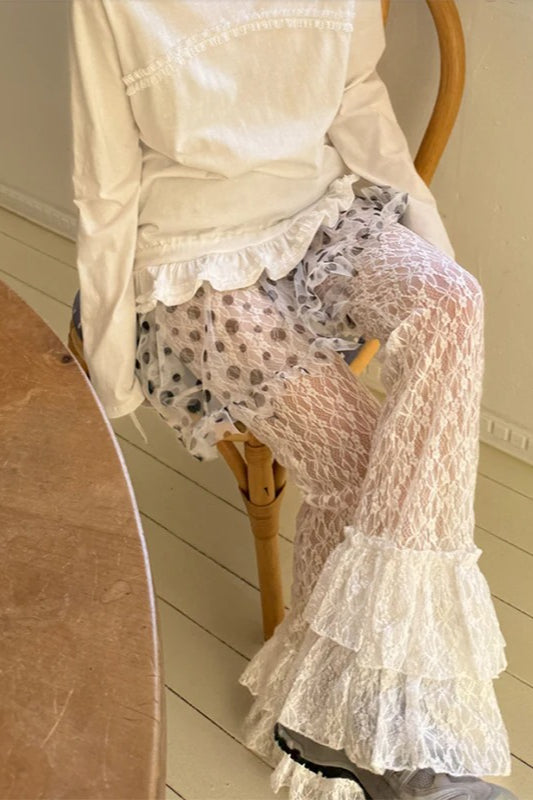 Gothic Ruffle Patchwork Pant: Stand Out with Unique Concert Outfit Ideas