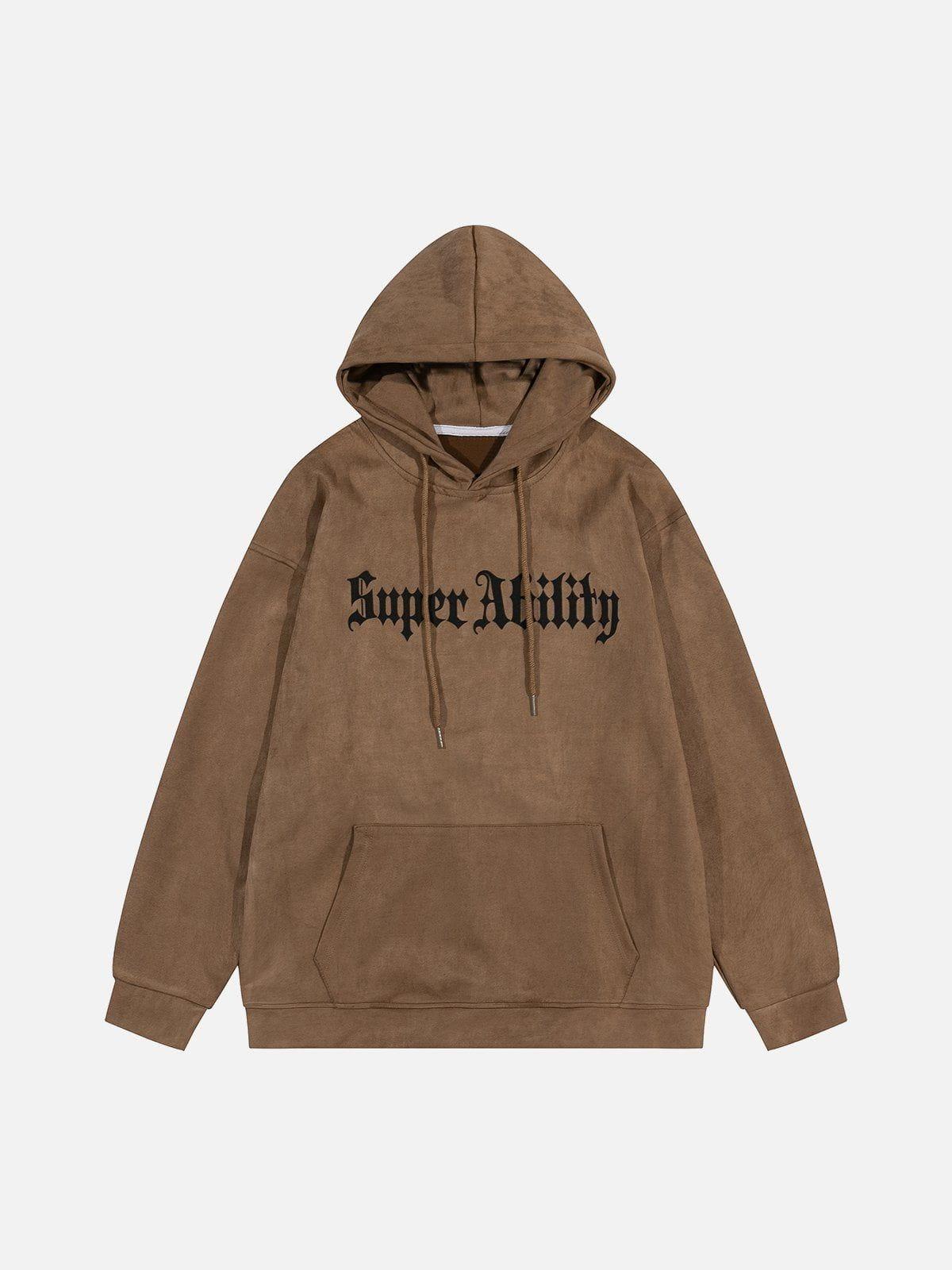 Concert Outfit Suede Cross Print Hoodie