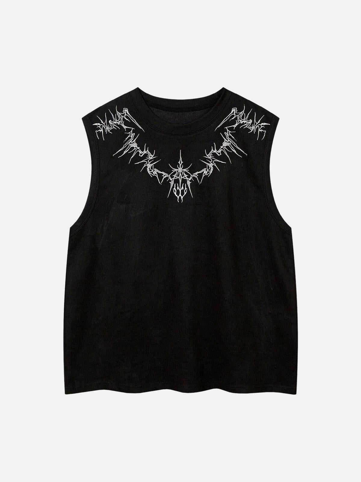 Concert Outfit Suede Thorn Embroidered Vest