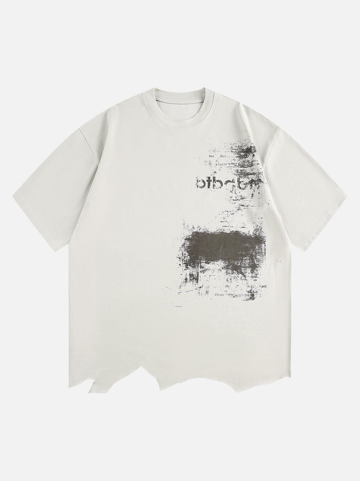 Concert Outfit Tattered Design Printed T-Shirt