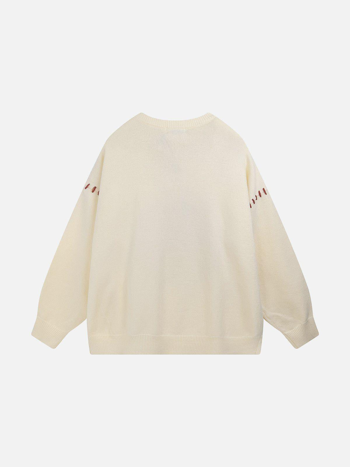 Concert Outfit Tomato Jacquard Sweater