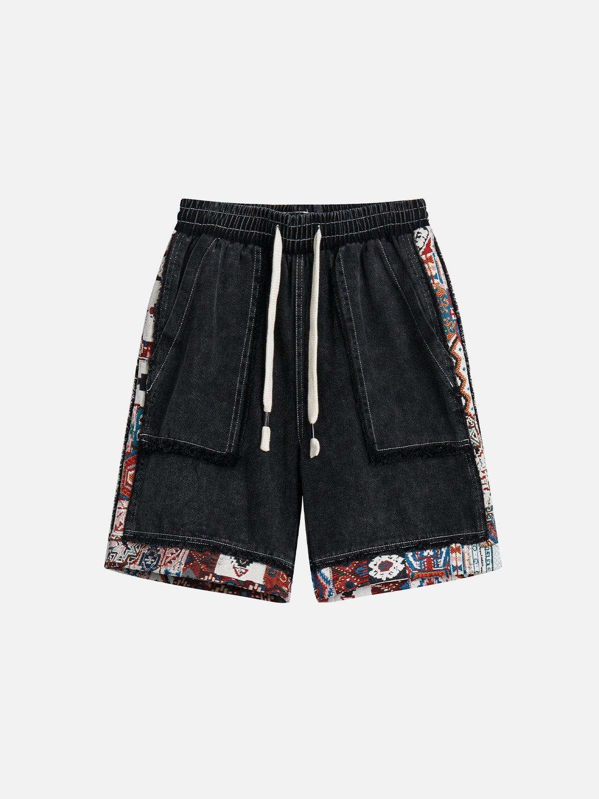 Concert Outfit Tribe Culture Pattern Washed Jorts