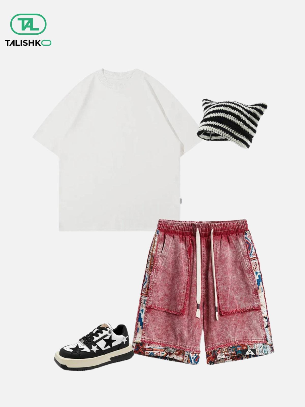 Concert Outfit Tribe Culture Pattern Washed Jorts Concert Outfit Tribe Culture Pattern Washed Jorts