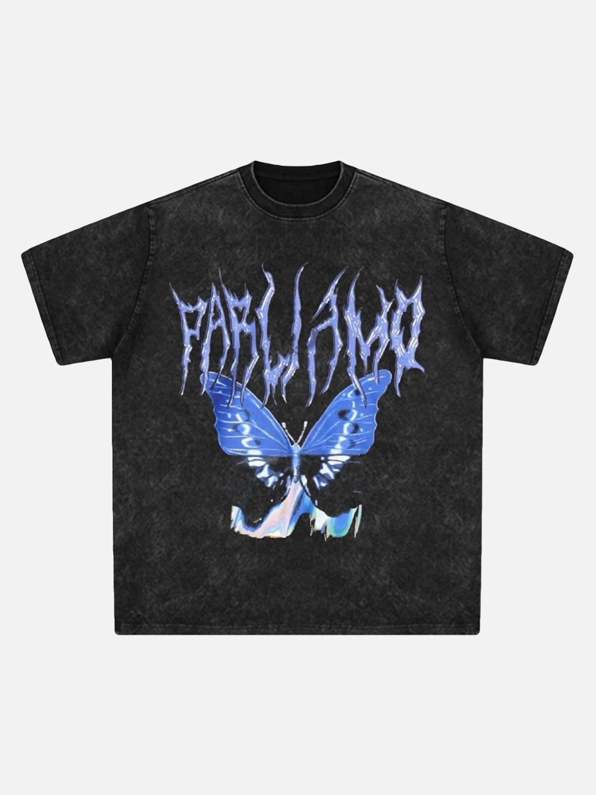 Concert Outfit Vintage Butterfly Print Loose T-Shirt