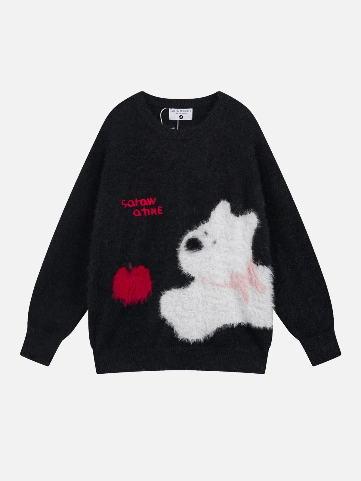 Concert Outfit Vintage Cartoon Little Dog Leisure Sweater