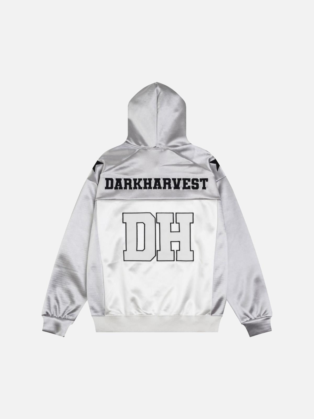 Concert Outfit Vintage Collision Color Letter Embroidery Hoodie