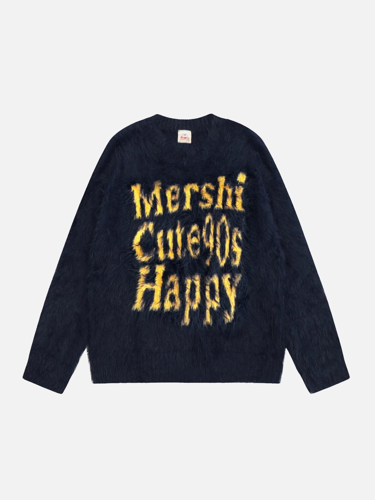 Concert Outfit Vintage Contrast Letter Sweater