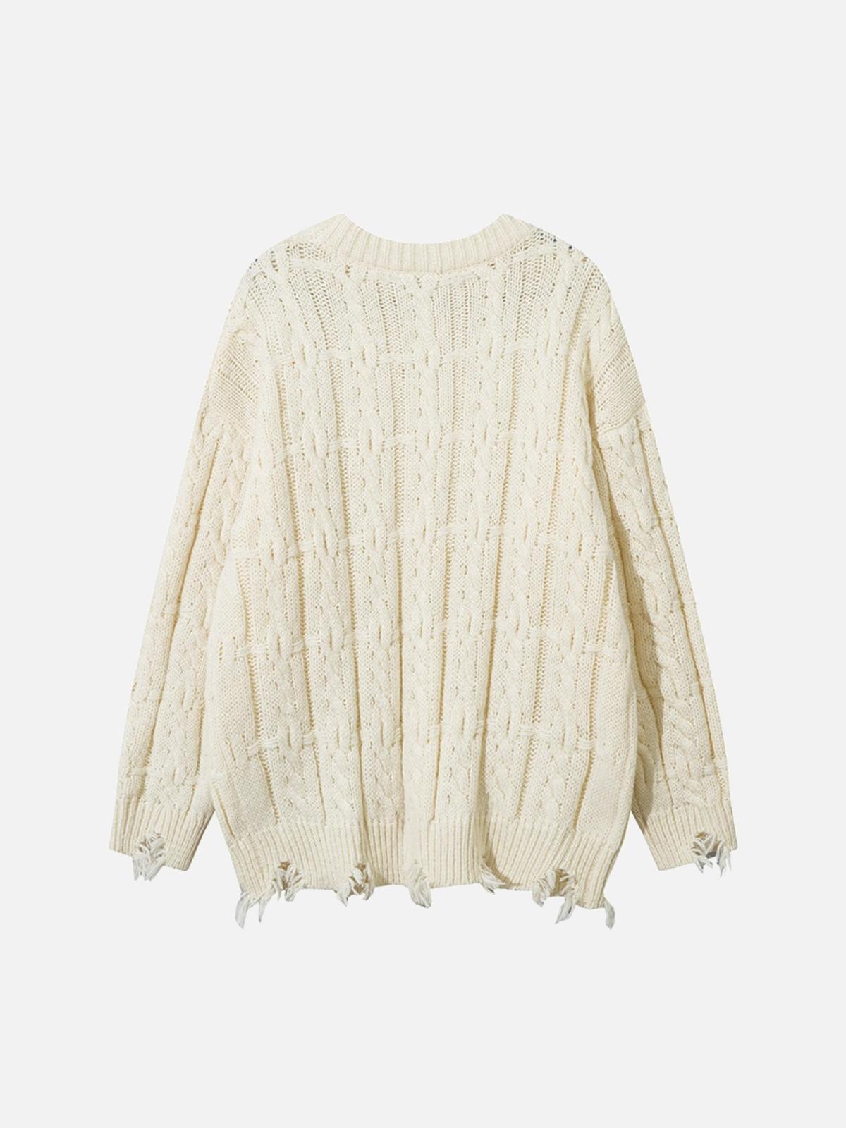 Concert Outfit Vintage Curled dough twists Damage Flow Sweater Concert Outfit Vintage Curled dough twists Damage Flow Sweater