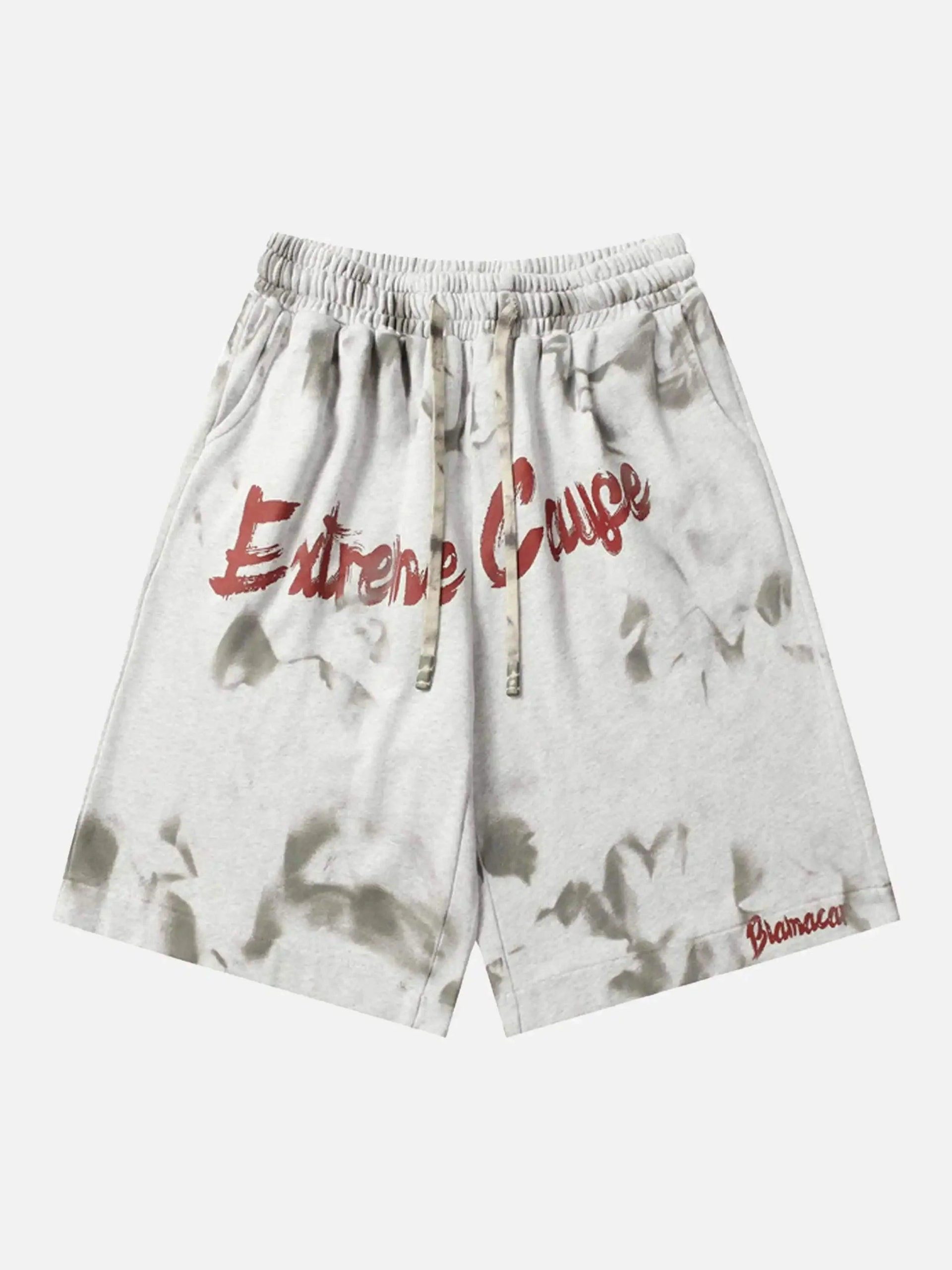 Concert Outfit Vintage Dirty Elastic Drawstring Loose Shorts