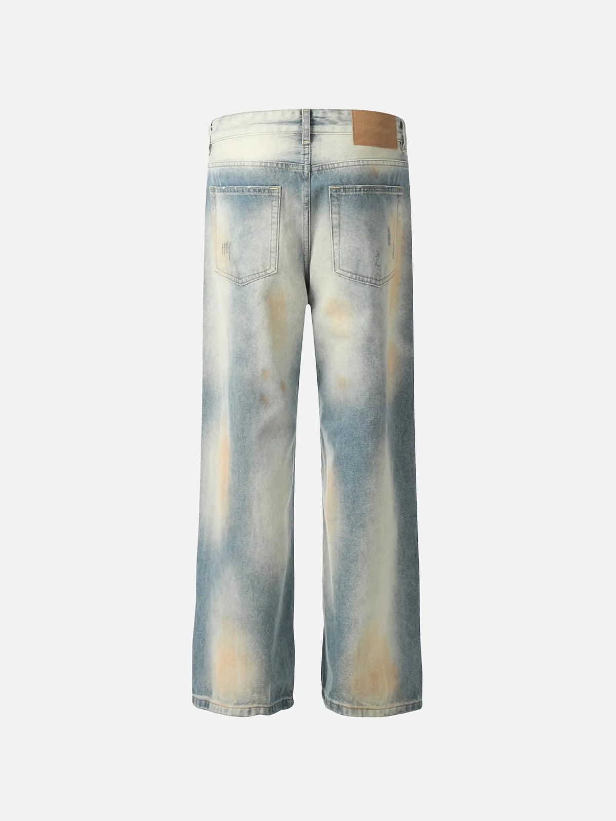Concert Outfit Vintage Distressed Dyed Straight Jeans