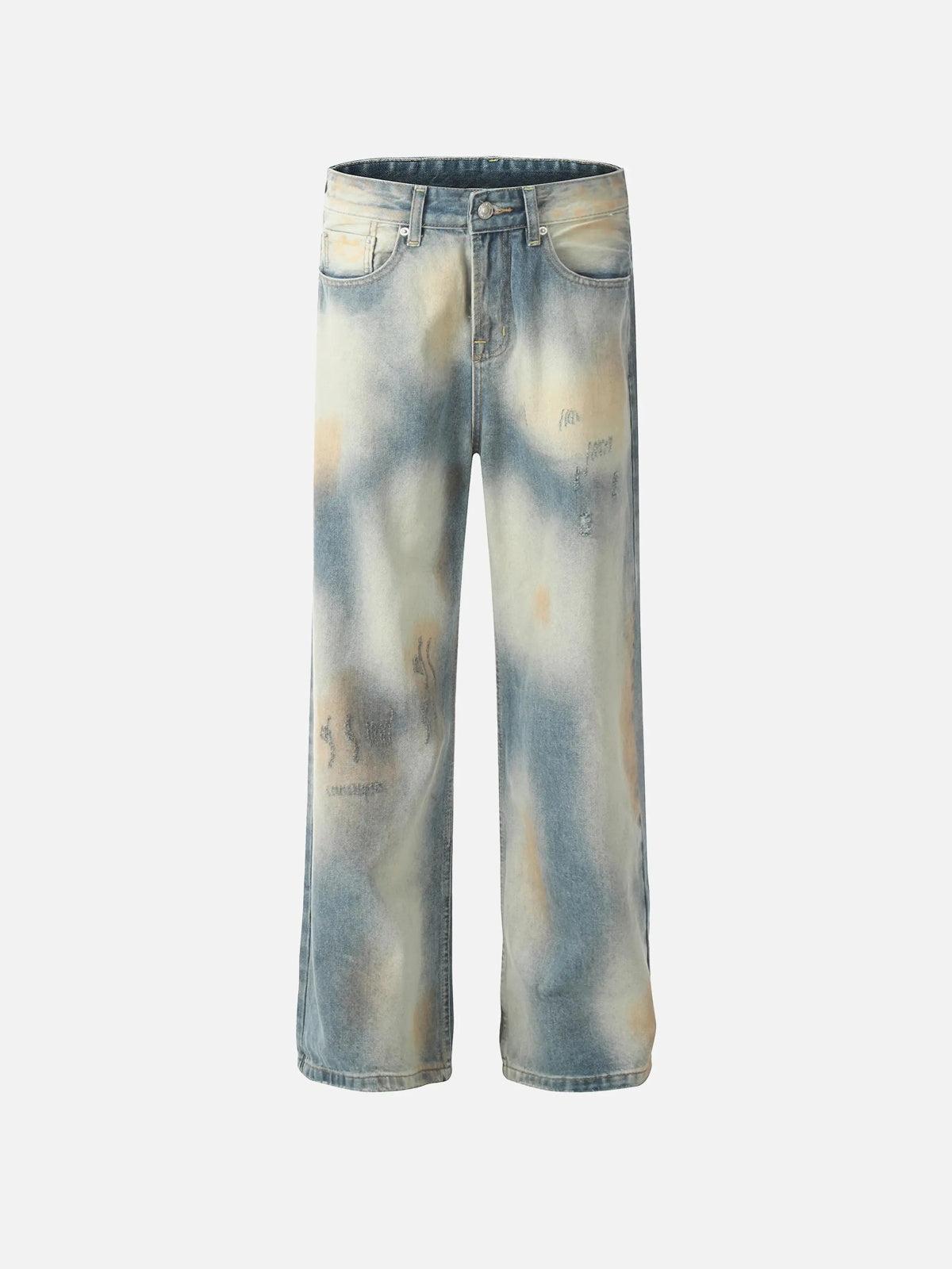 Concert Outfit Vintage Distressed Dyed Straight Jeans