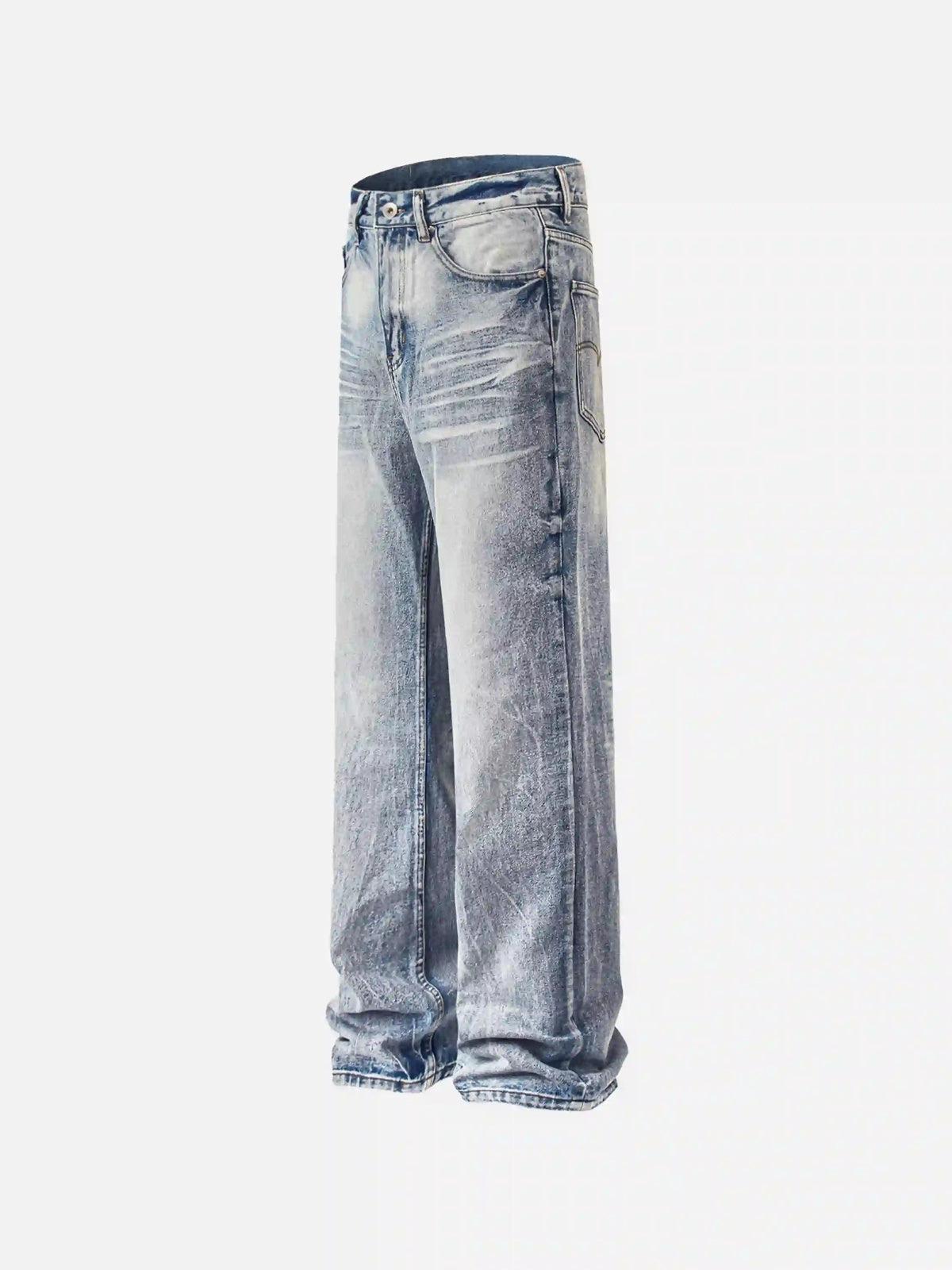 Concert Outfit Vintage Distressed Washed Straight Jeans