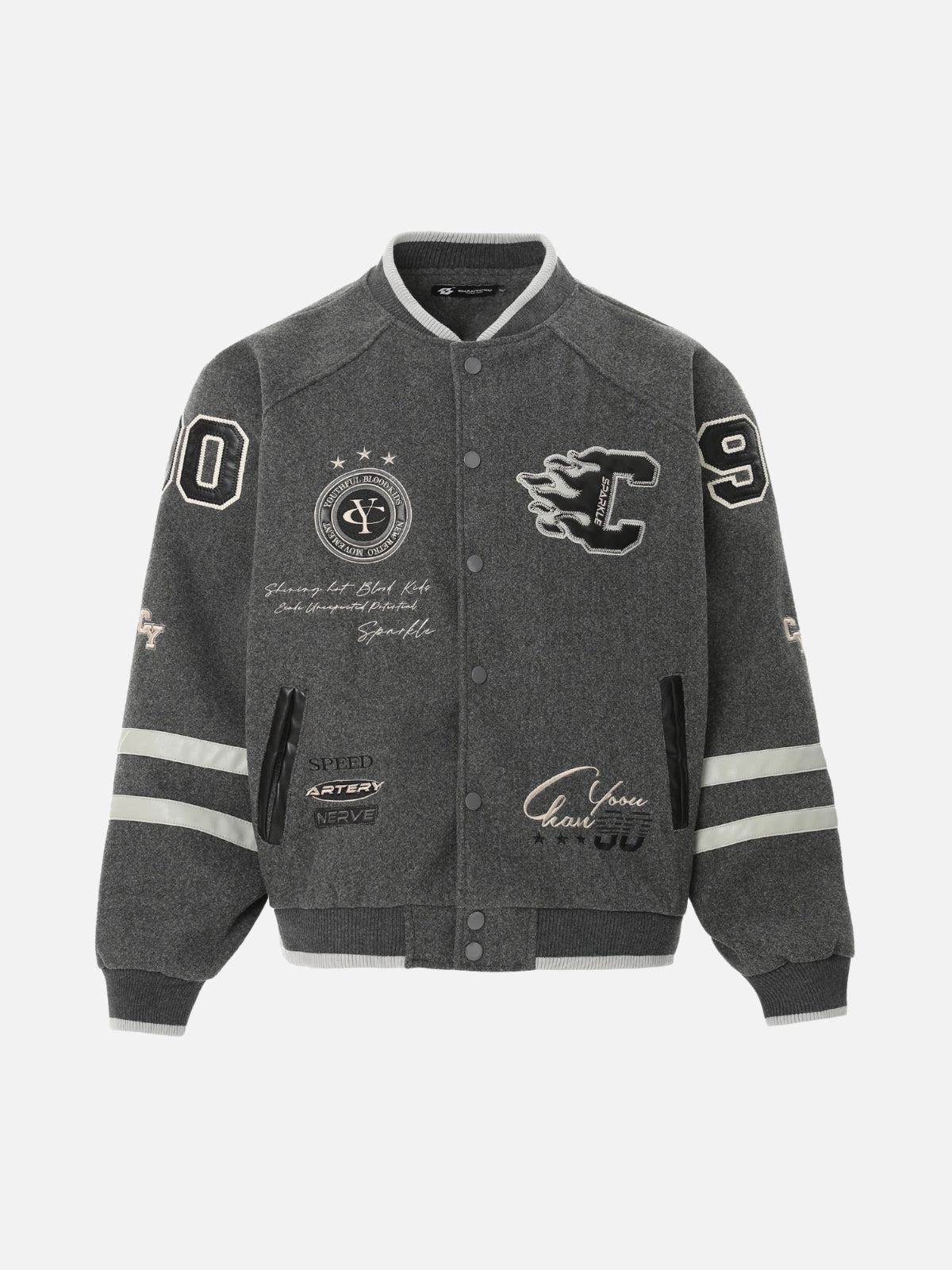 Concert Outfit Vintage Embroidered Varsity Baseball Jacket