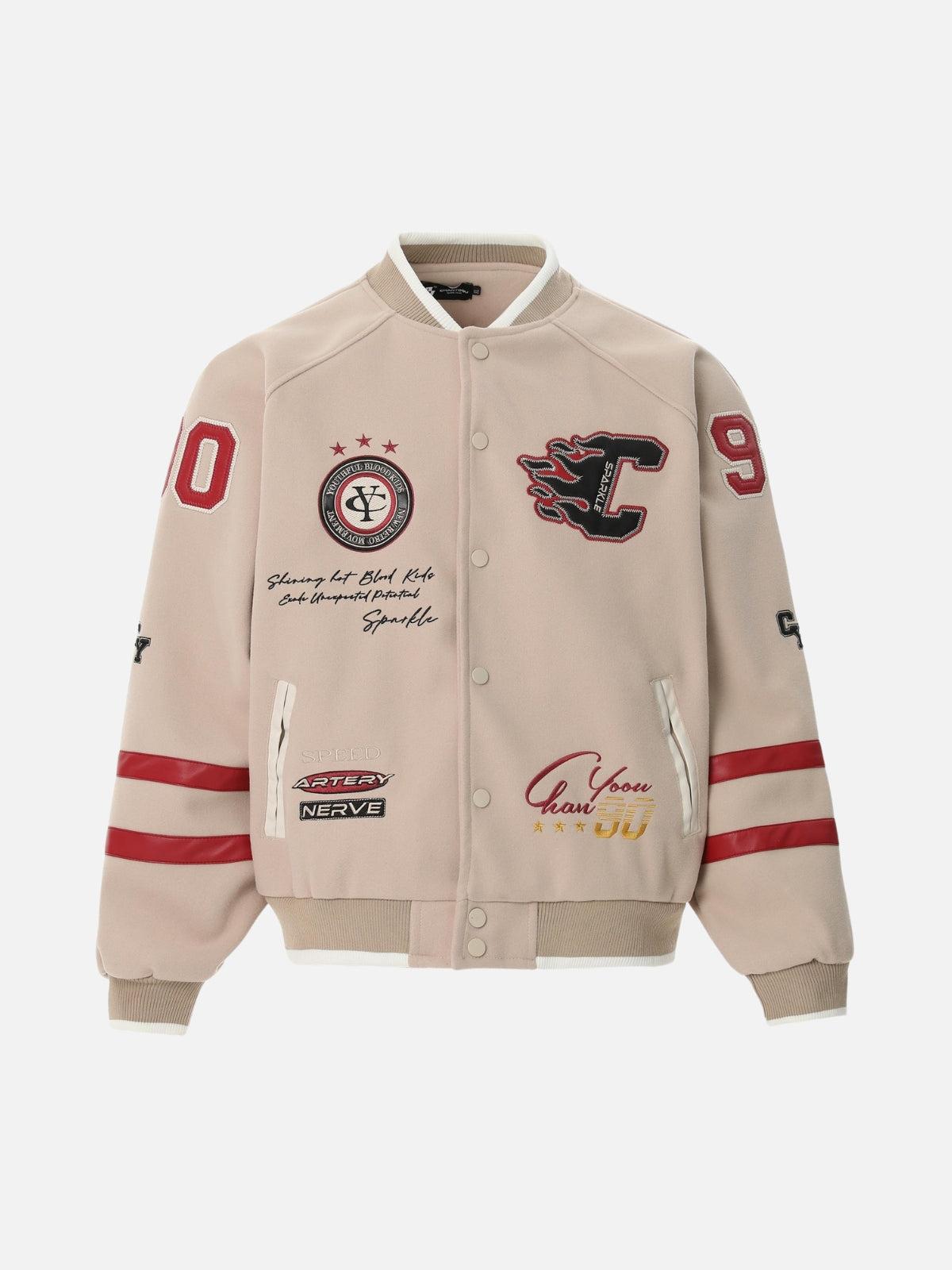 Concert Outfit Vintage Embroidered Varsity Baseball Jacket