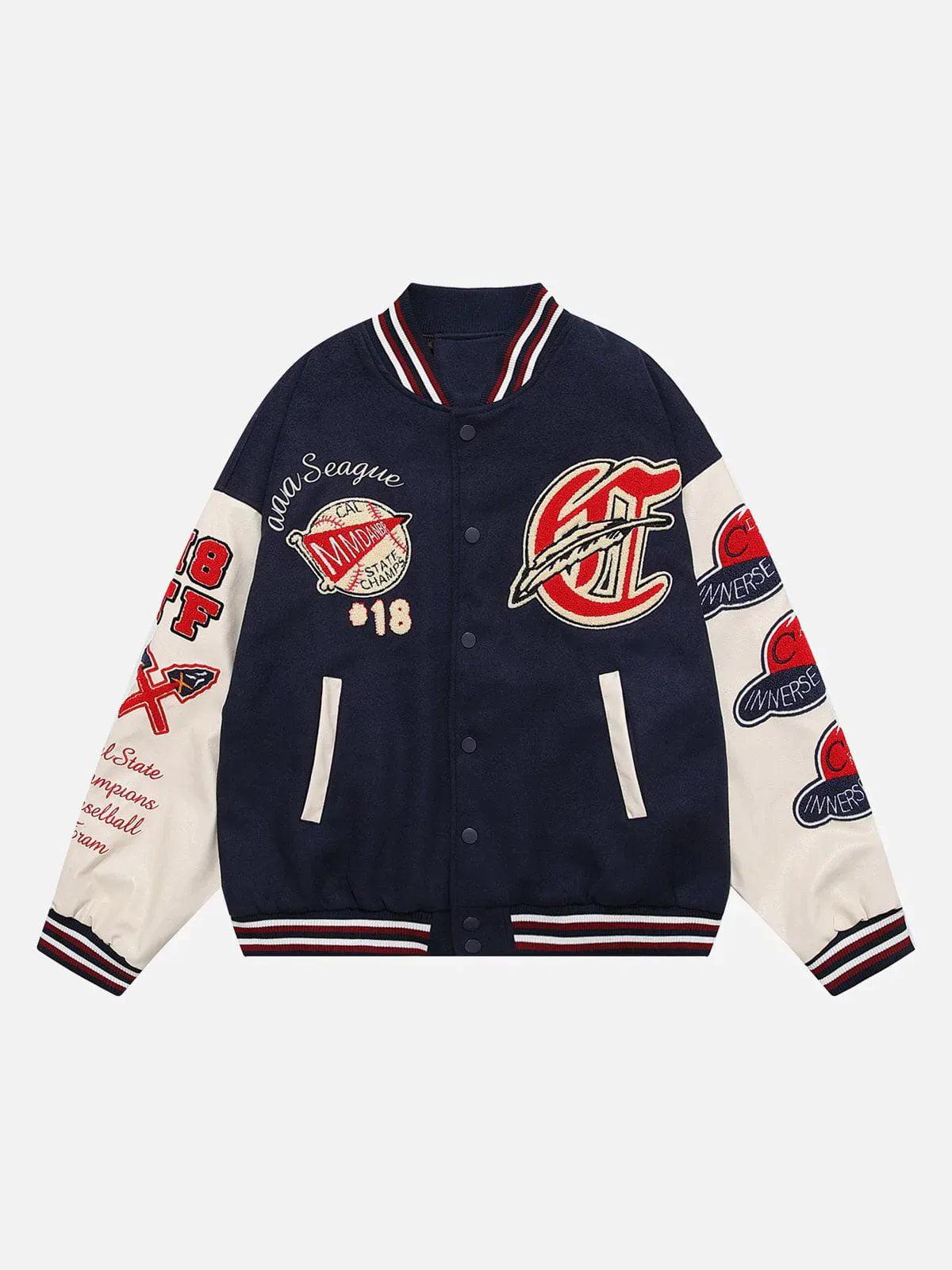 Concert Outfit Vintage Flock Print Varsity Jacket