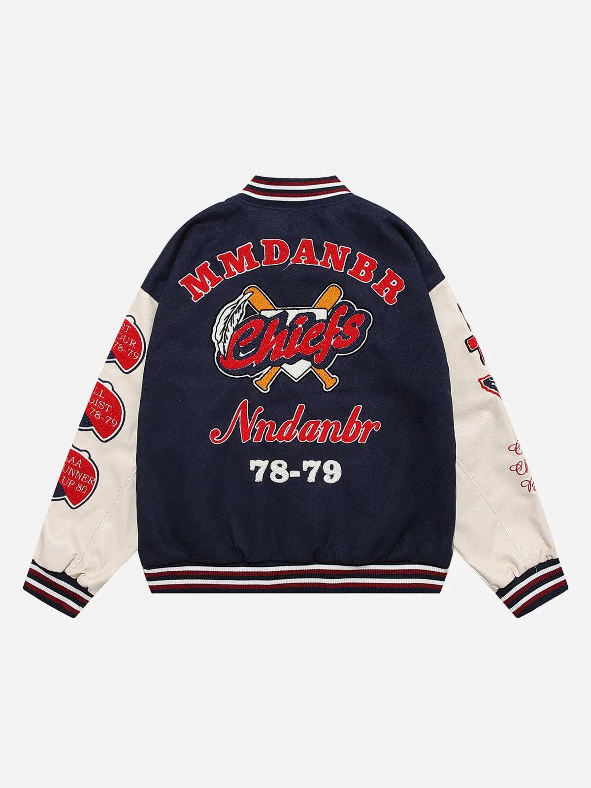 Concert Outfit Vintage Flock Print Varsity Jacket