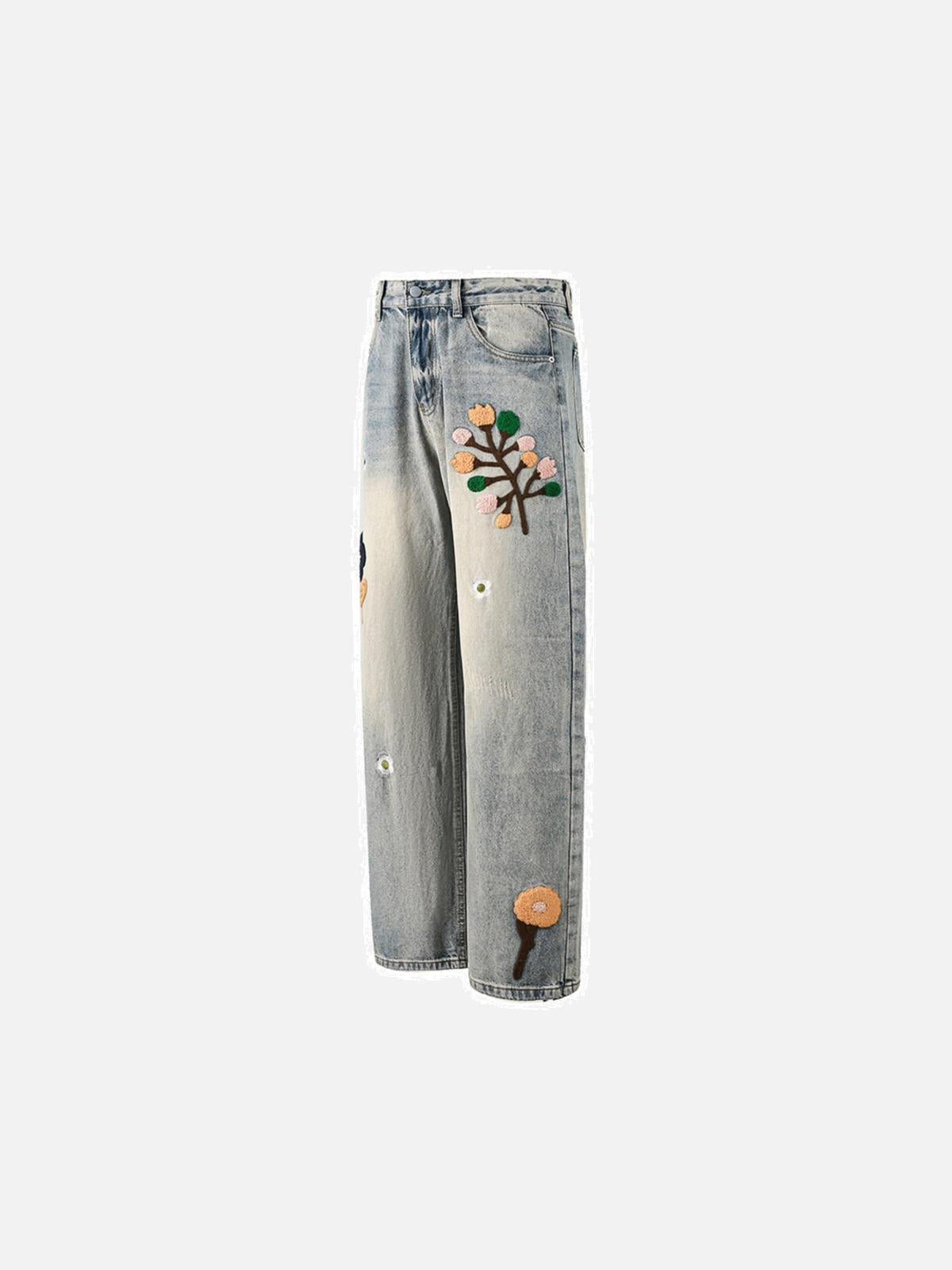 Concert Outfit Vintage Floral Towel Embroidered Jeans