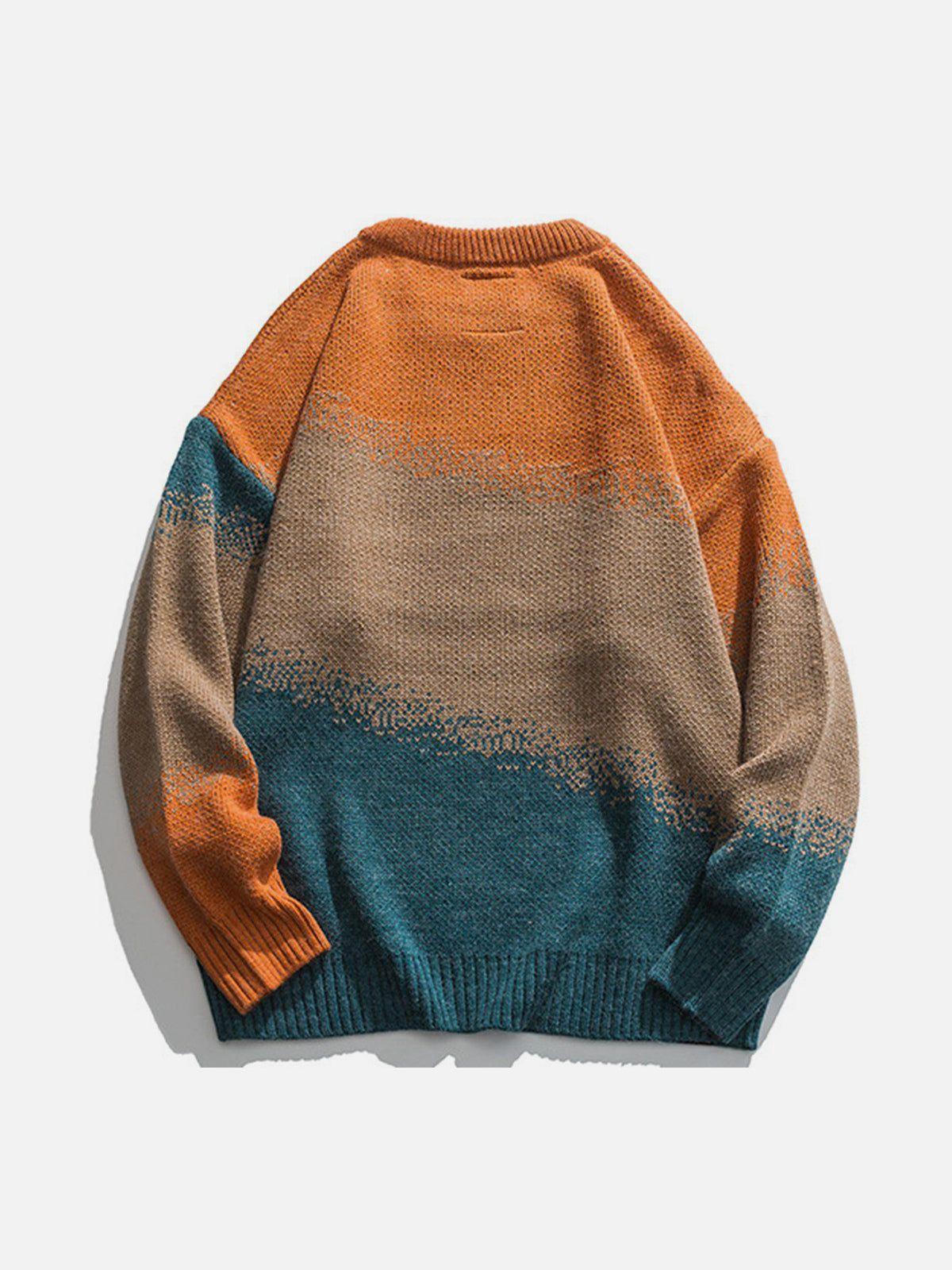 Concert Outfit Vintage Gradient Knit Sweater