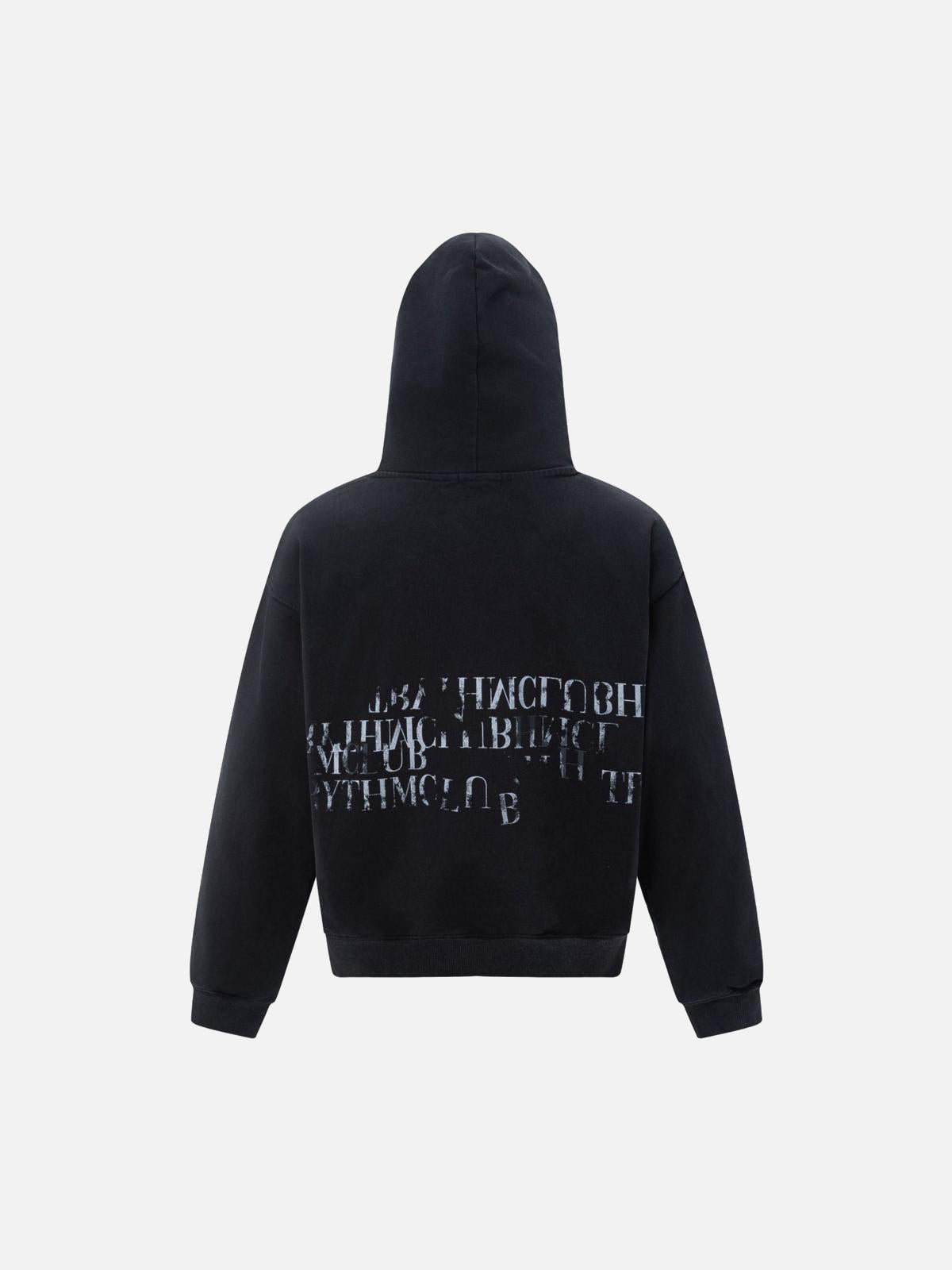 Concert Outfit Vintage Gradient Slogan Letters Print Hoodie