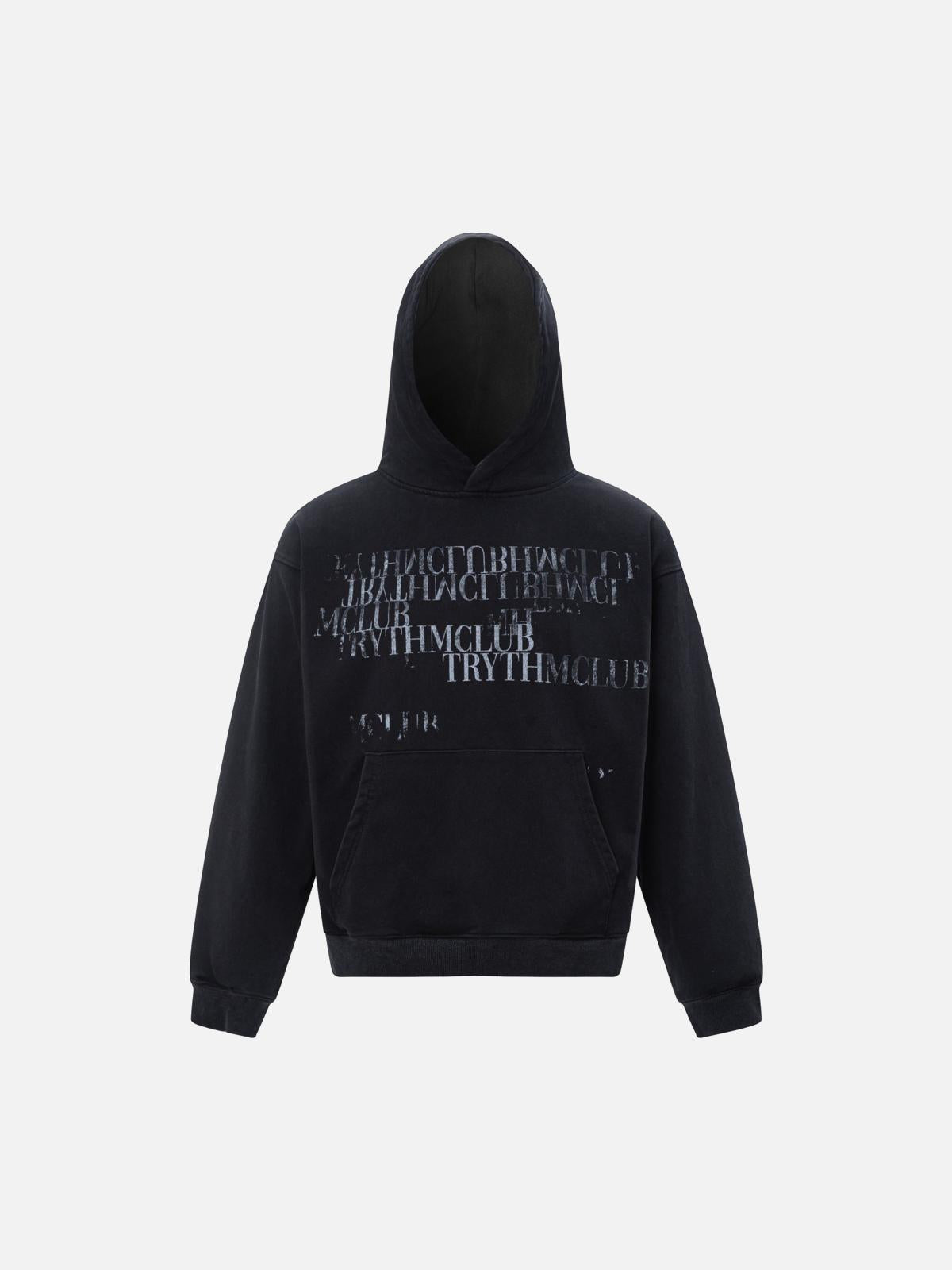 Concert Outfit Vintage Gradient Slogan Letters Print Hoodie