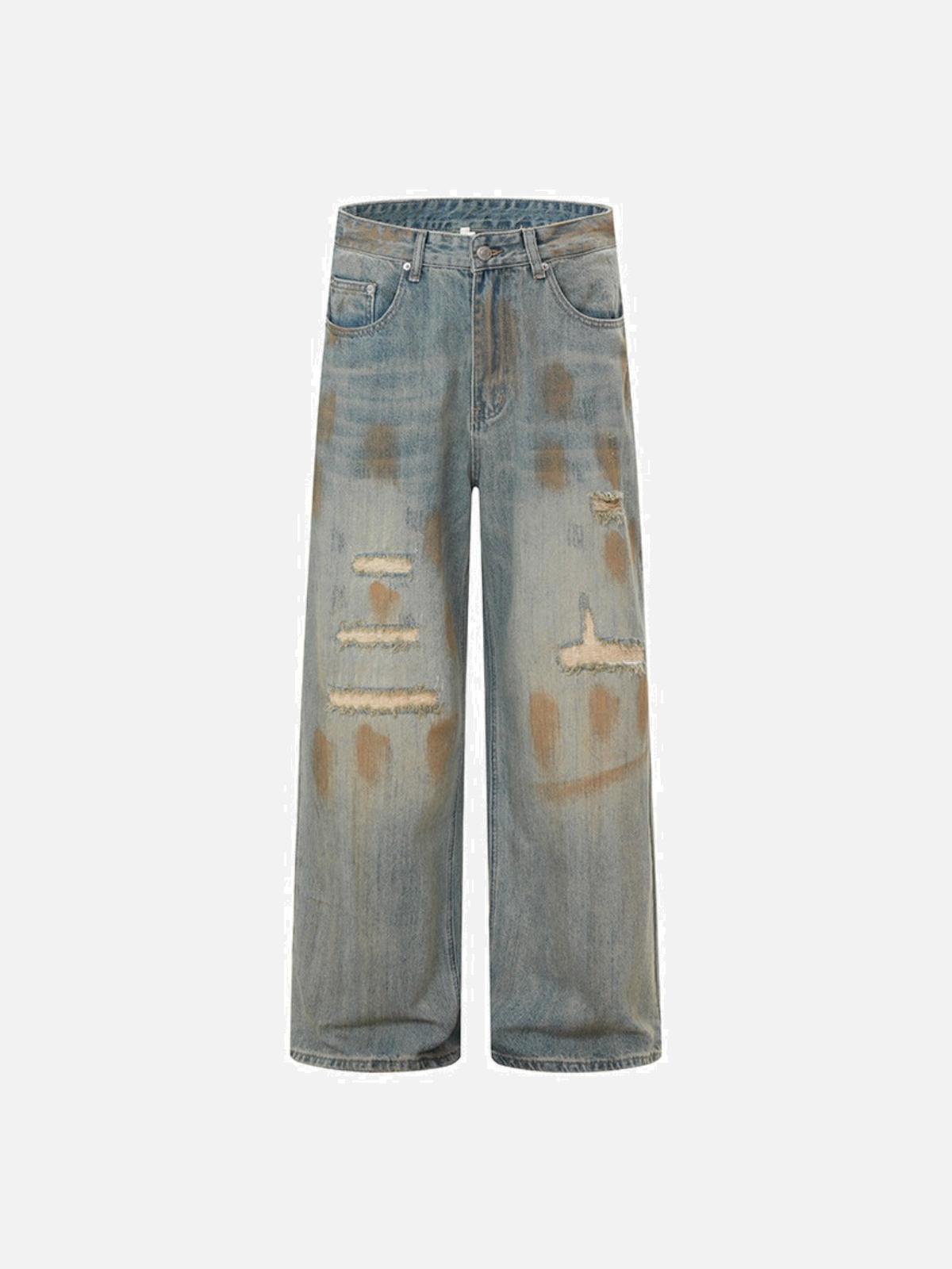 Concert Outfit Vintage Graffiti Washed Distressed Jeans