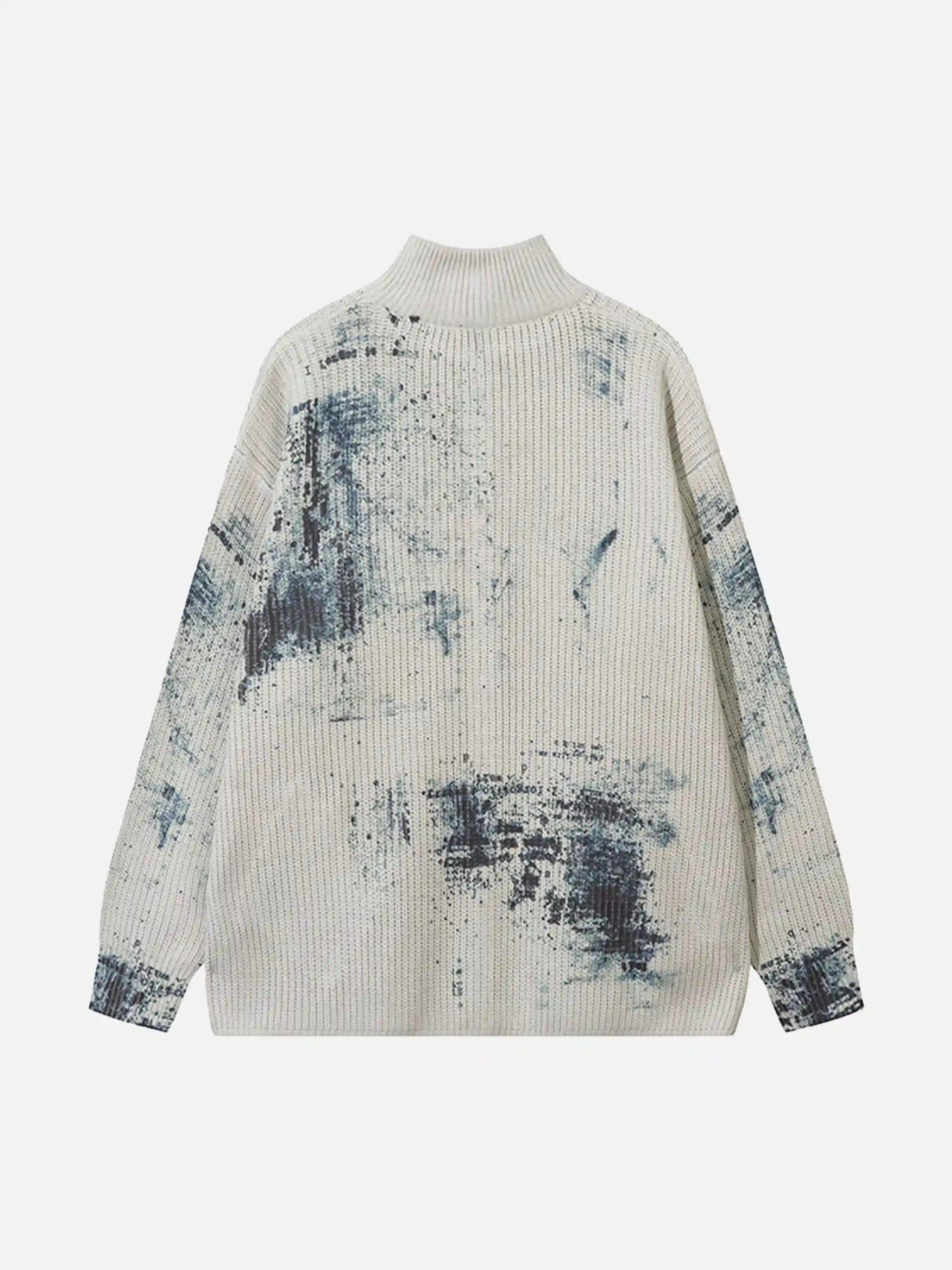 Concert Outfit Vintage Graffiti Zip-Up Cardigan