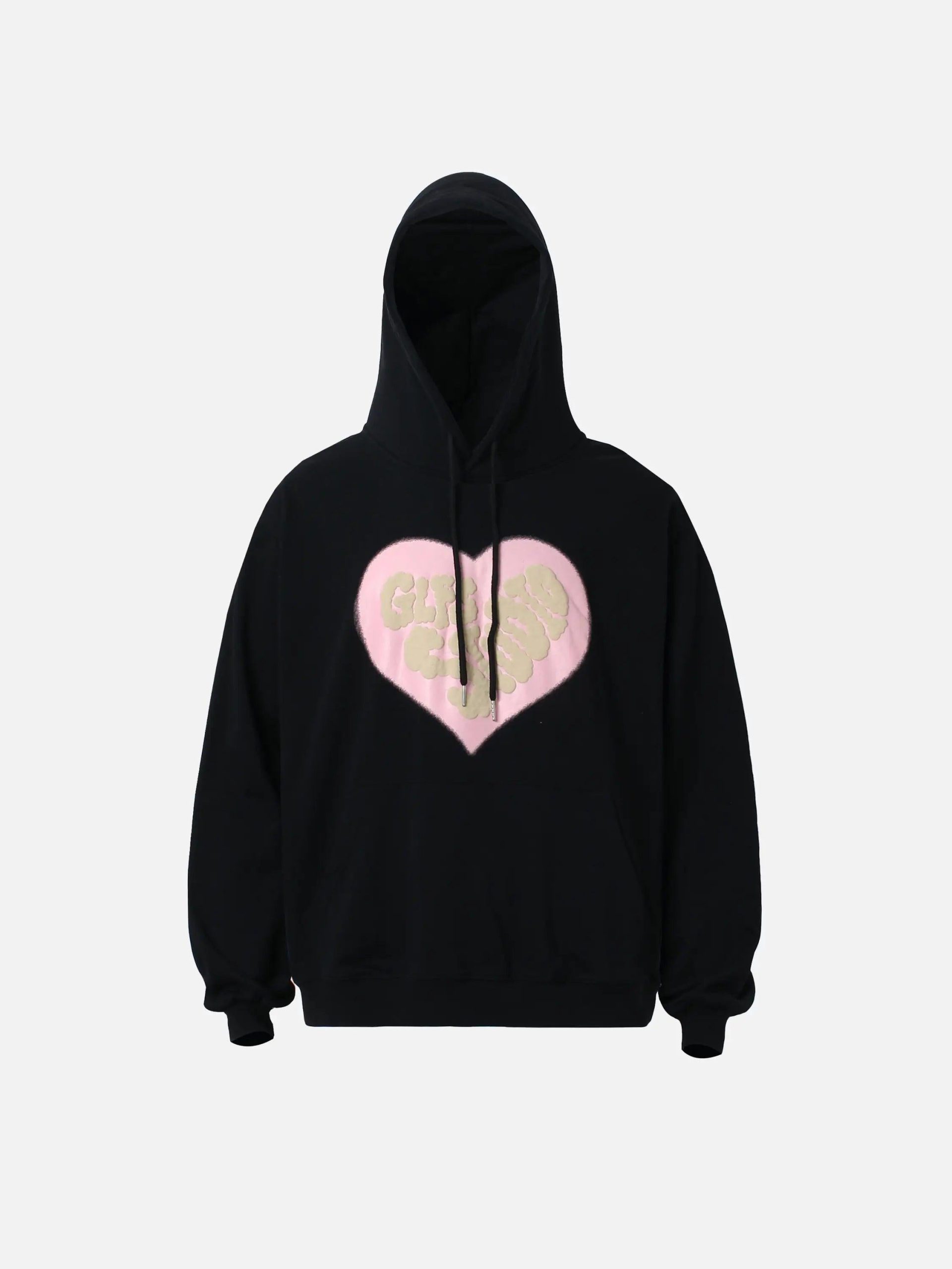 Concert Outfit Vintage Heart Print Hoodie
