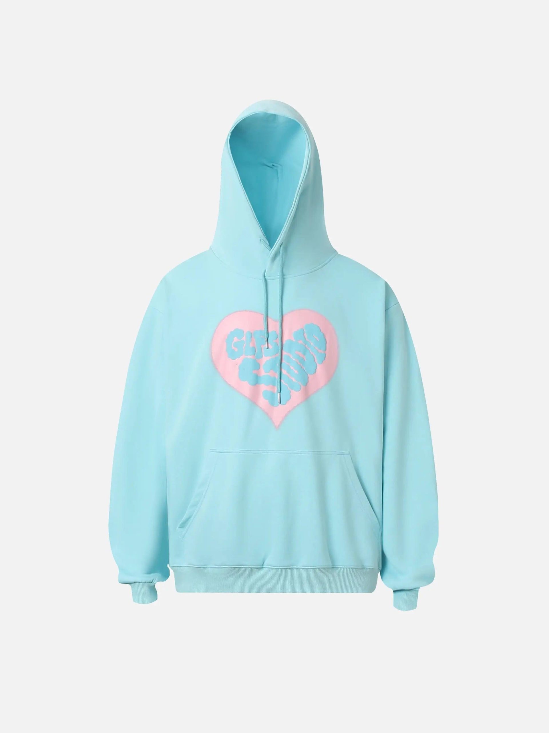 Concert Outfit Vintage Heart Print Hoodie