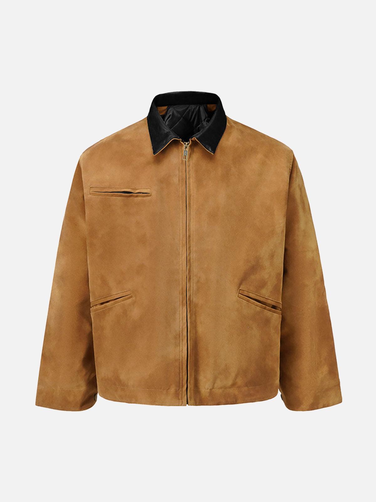 Concert Outfit Vintage Heavy Suede Quilted Work Jacket