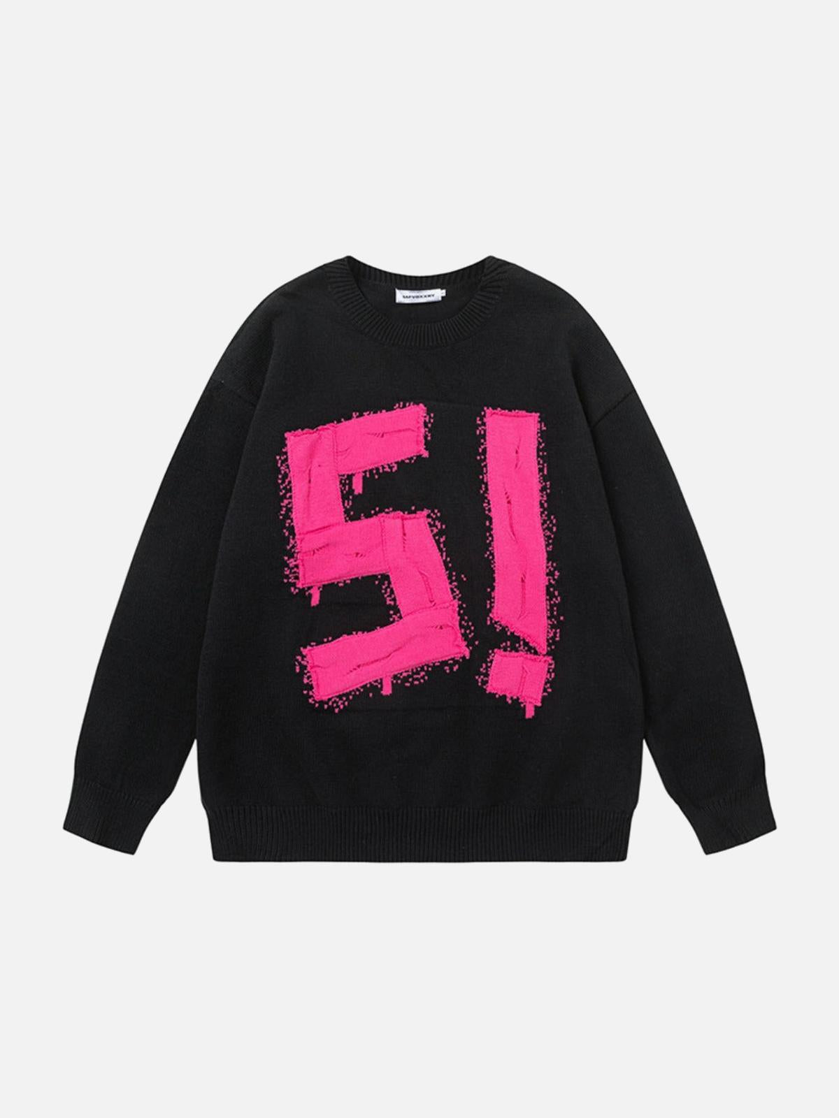 Concert Outfit Vintage High Street Embroidery Sweater