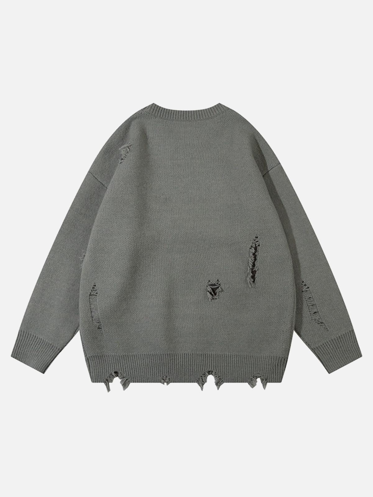 Concert Outfit Vintage High Street Ripped Butterfly Sweater