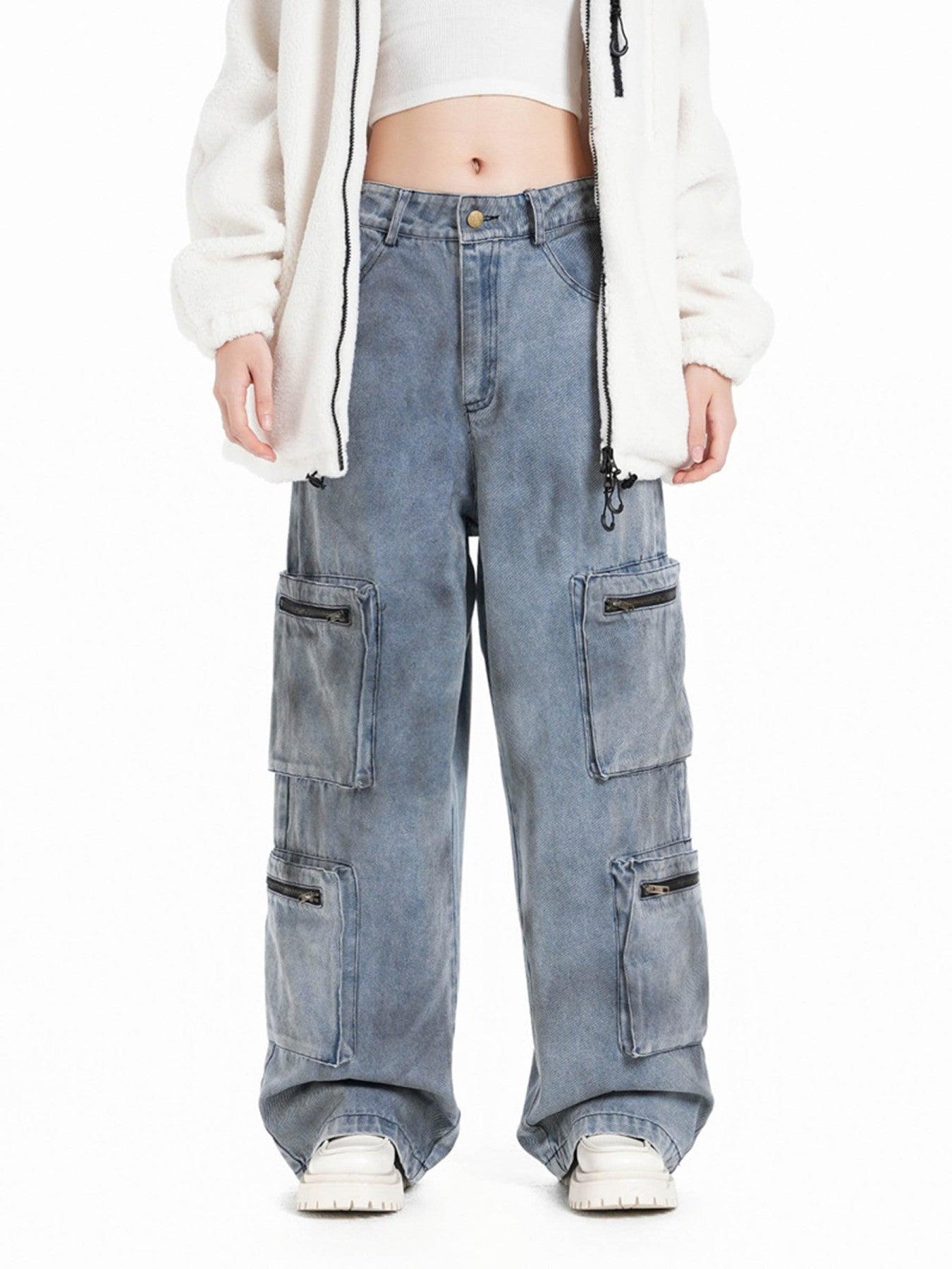 Concert Outfit Vintage Jet Multi-Pocket Workwear Jeans