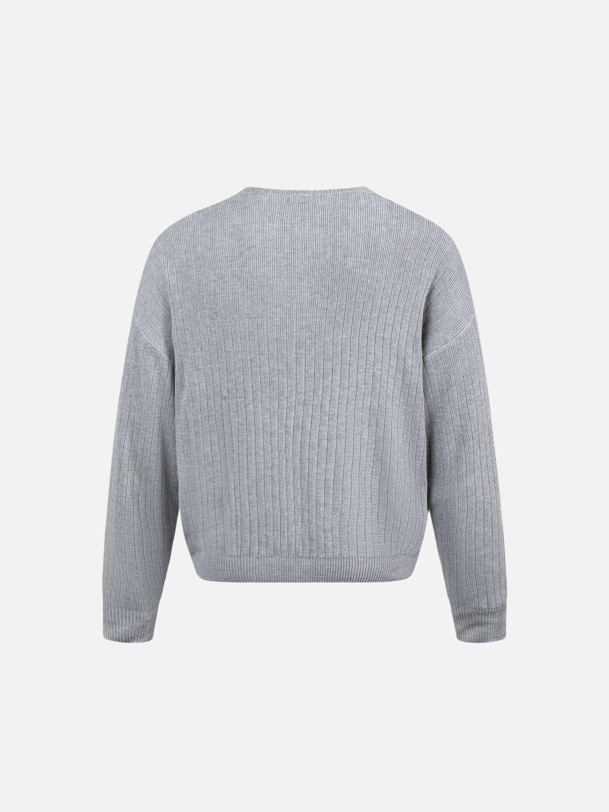 Concert Outfit Vintage Letter Small V-Neck Sweater