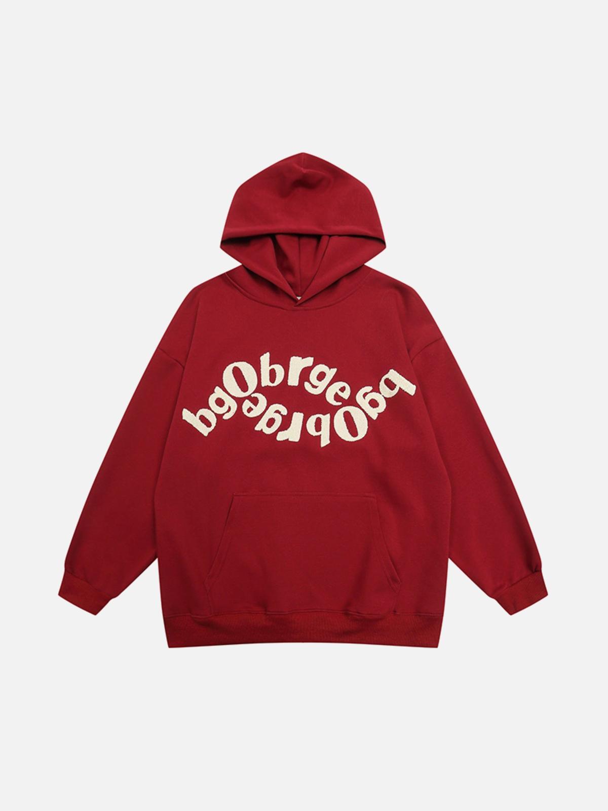 Concert Outfit Vintage Letters Towel Embroidery Hoodie