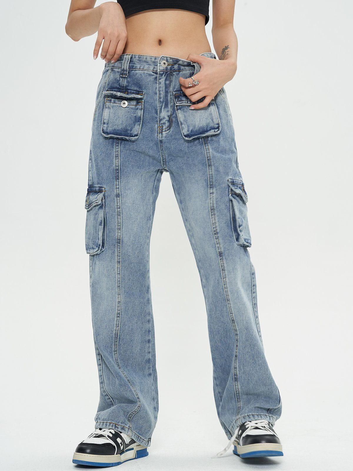 Concert Outfit Vintage Multi Pocket Jeans